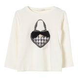 LIU JO shirt girocollo tinta unita con stampa  Panna per Bambina KF4030 PANNA LIU JO