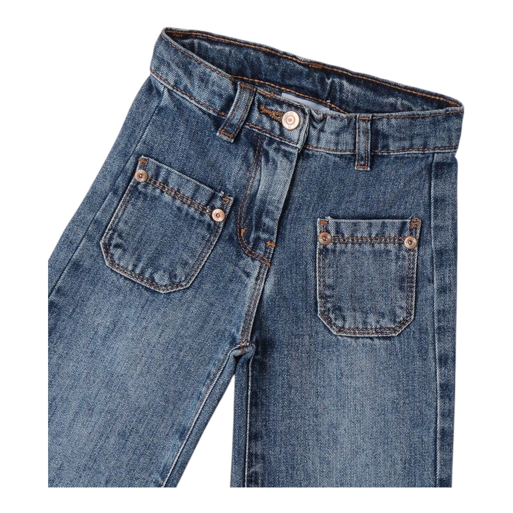 SARABANDA jeans modello a palazzo tinta unita Blu per Bambina A244X BLU SARABANDA