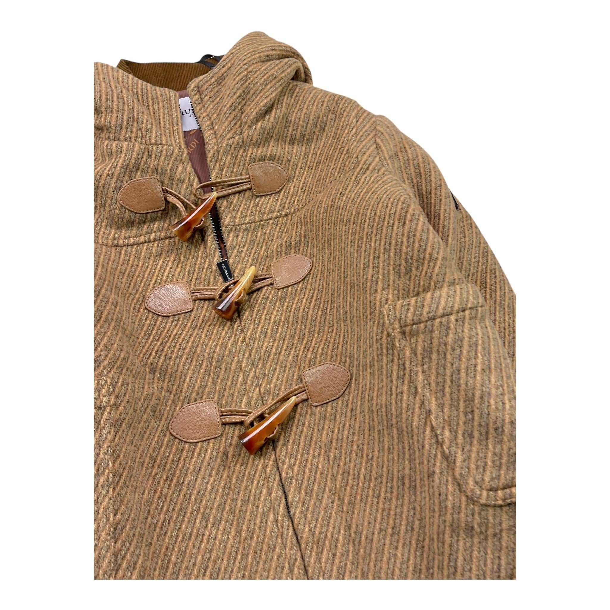 TRUSSARDI giubbino tinta unita con cappuccio bottoni e zip Beige per Bambino TBA25037GB BEIGE TRUSSARDI