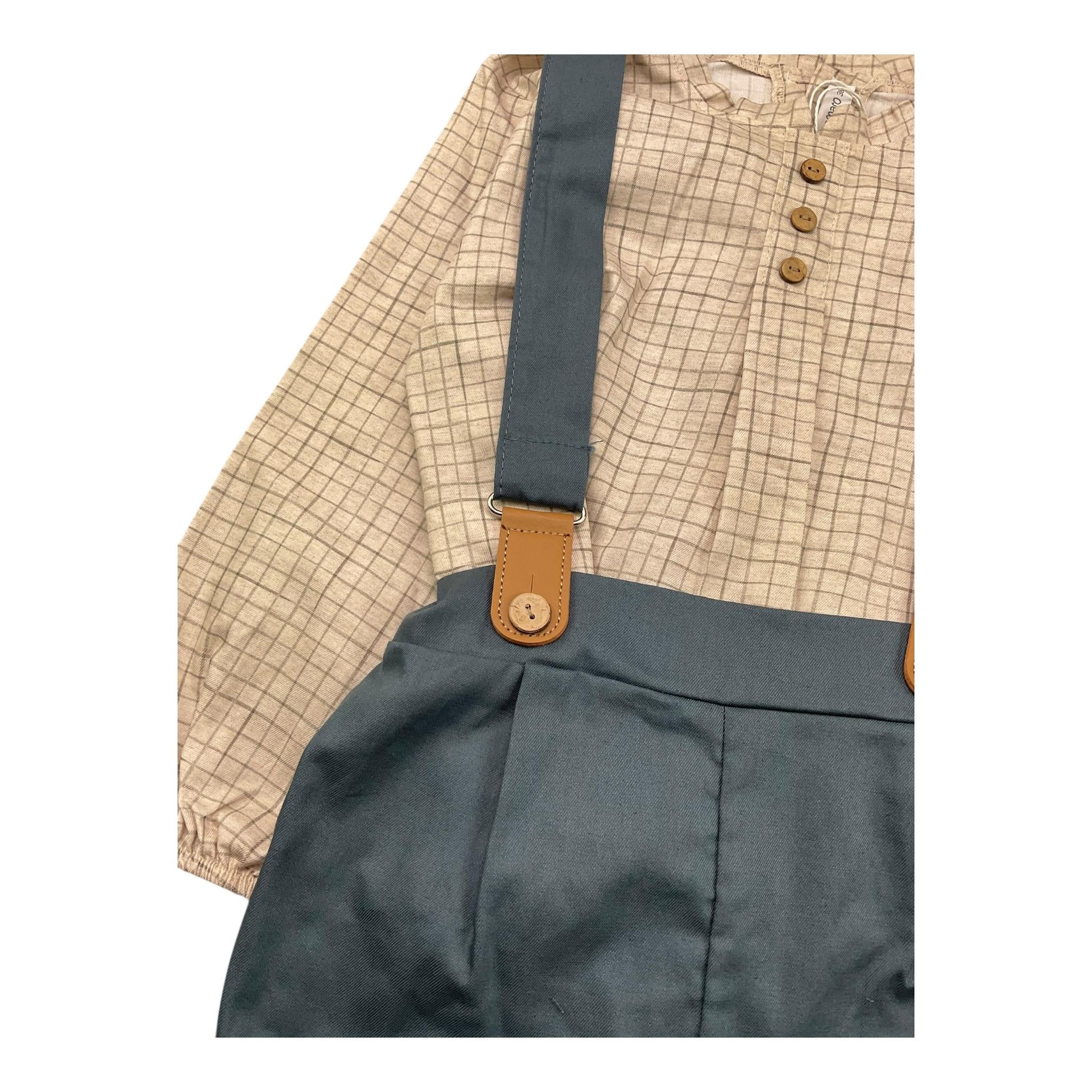 CALAMARO completo 2 pezzi camicia-pagliaccetto Beige/blu per Bambino 11081J BEIGE/BLU CALAMARO