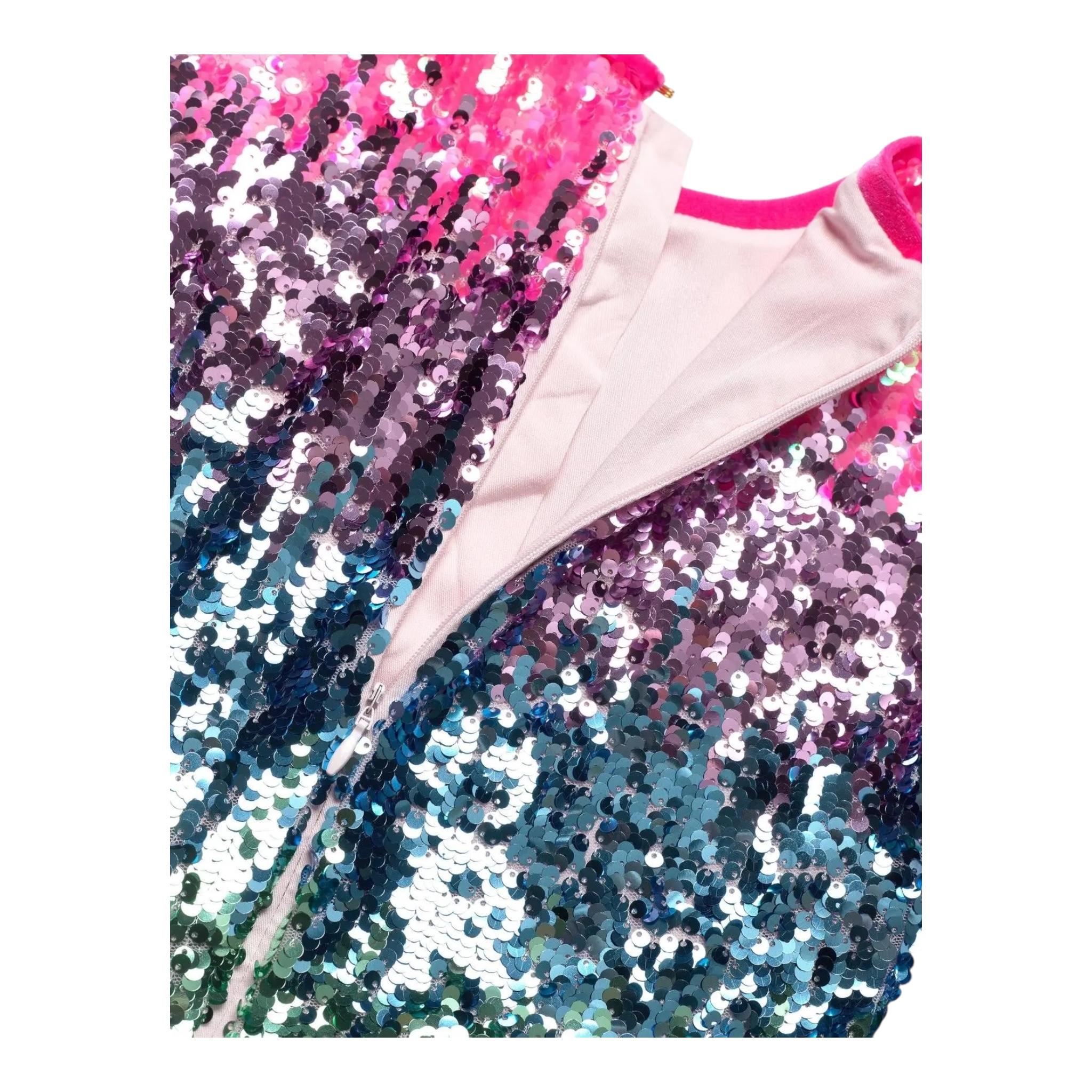 BillIEBLUSH abito multicolor giromanica con pailletts Rosa per Bambina U20650 ROSA BillIEBLUSH