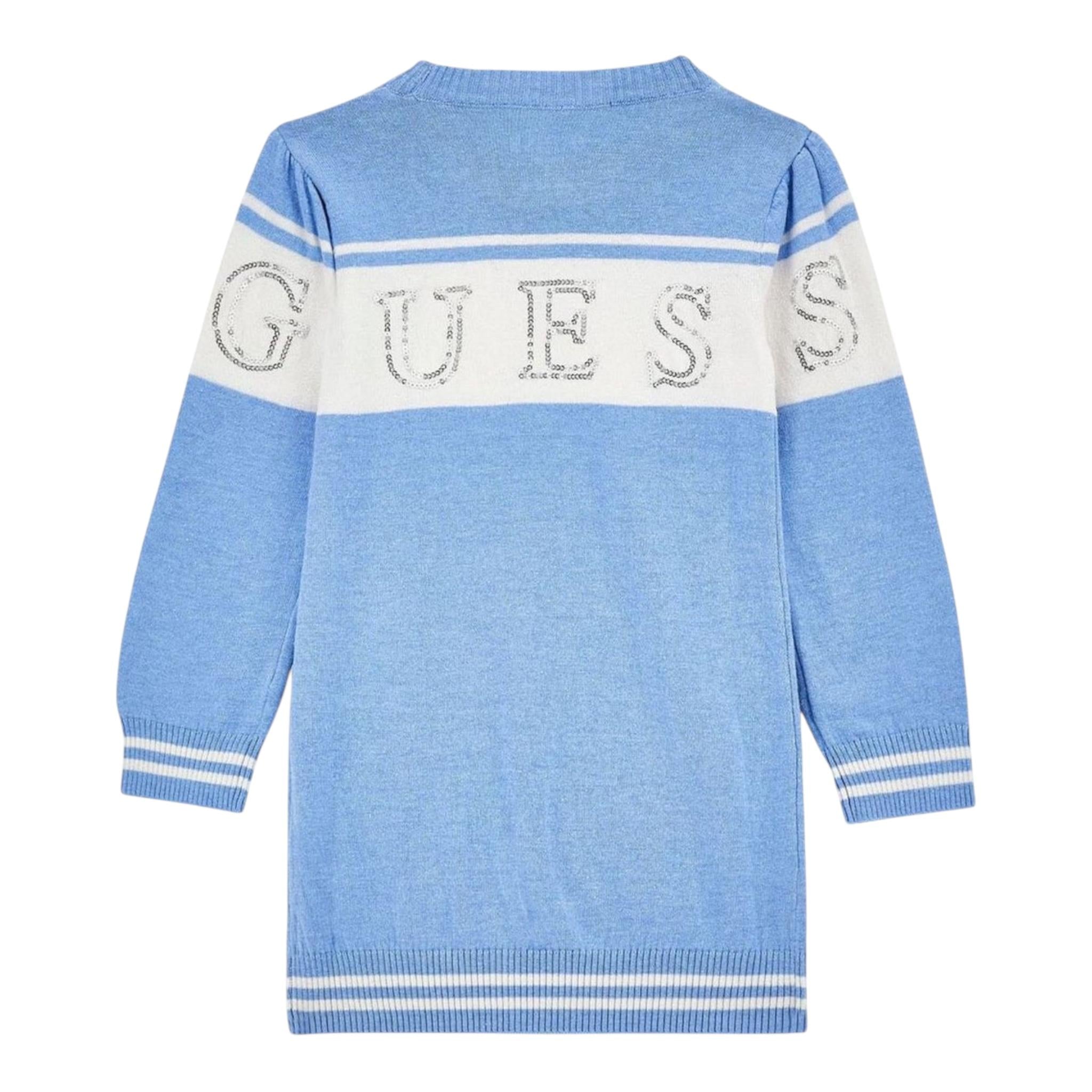 GUESS abito in maglia tinta unita con stampa Azzurro per Bambina K4YK01Z3GW0 AZZURRO GUESS