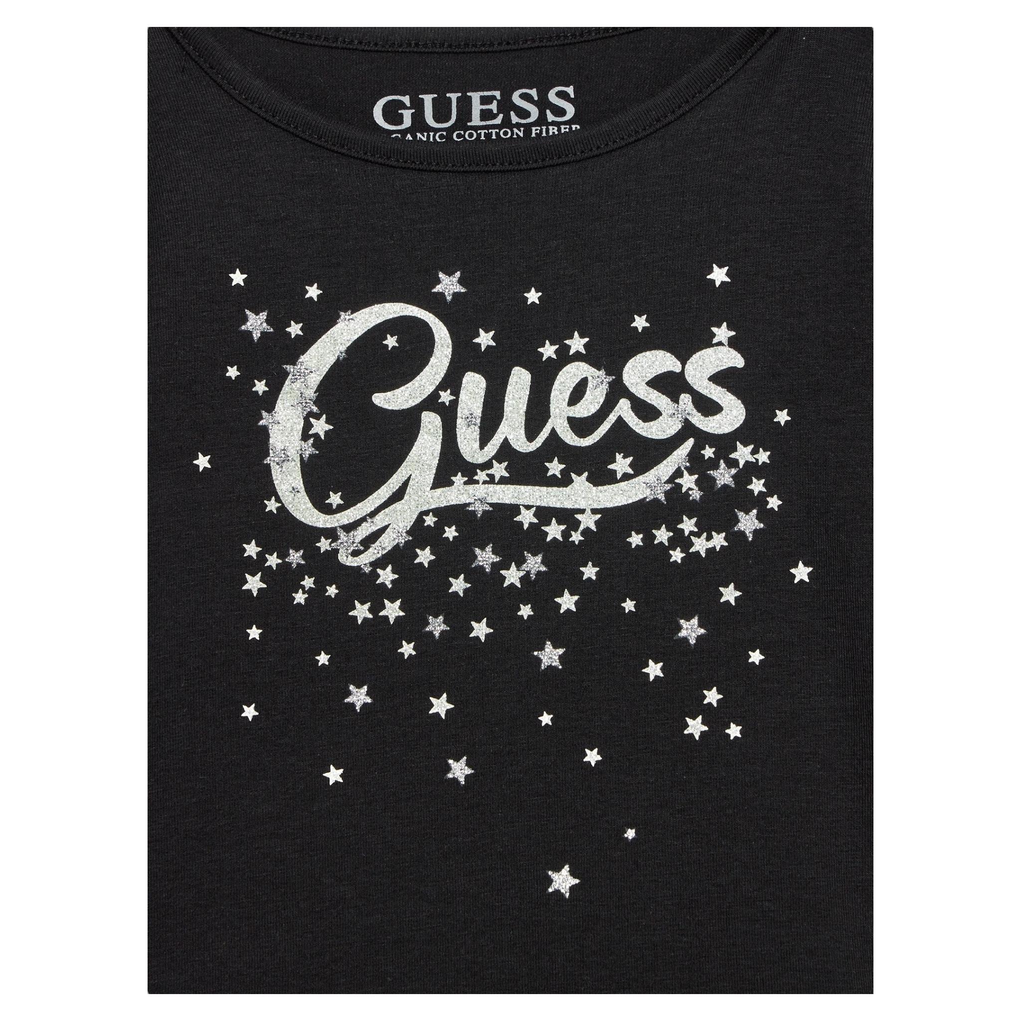 GUESS shirt girocollo tinta unita con stampa logo Nero per Bambina K4BI02J1314 NERO GUESS