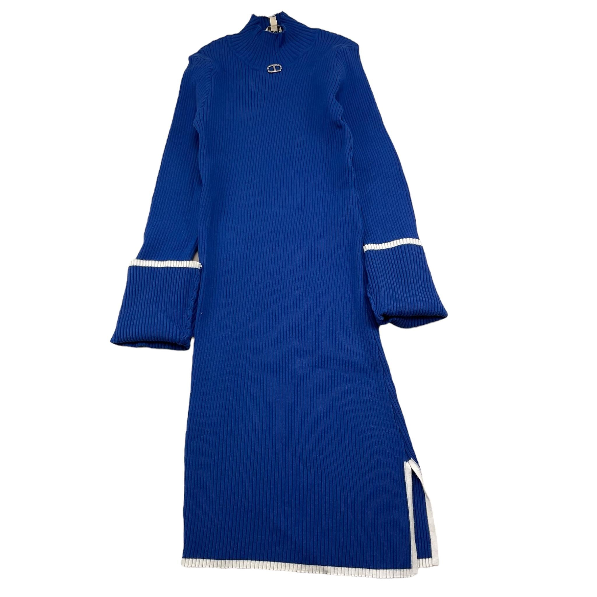 TWINSET abito tinta unita mezzo collo a costine Blu per Bambina 242GJ3041X BLU TWINSET