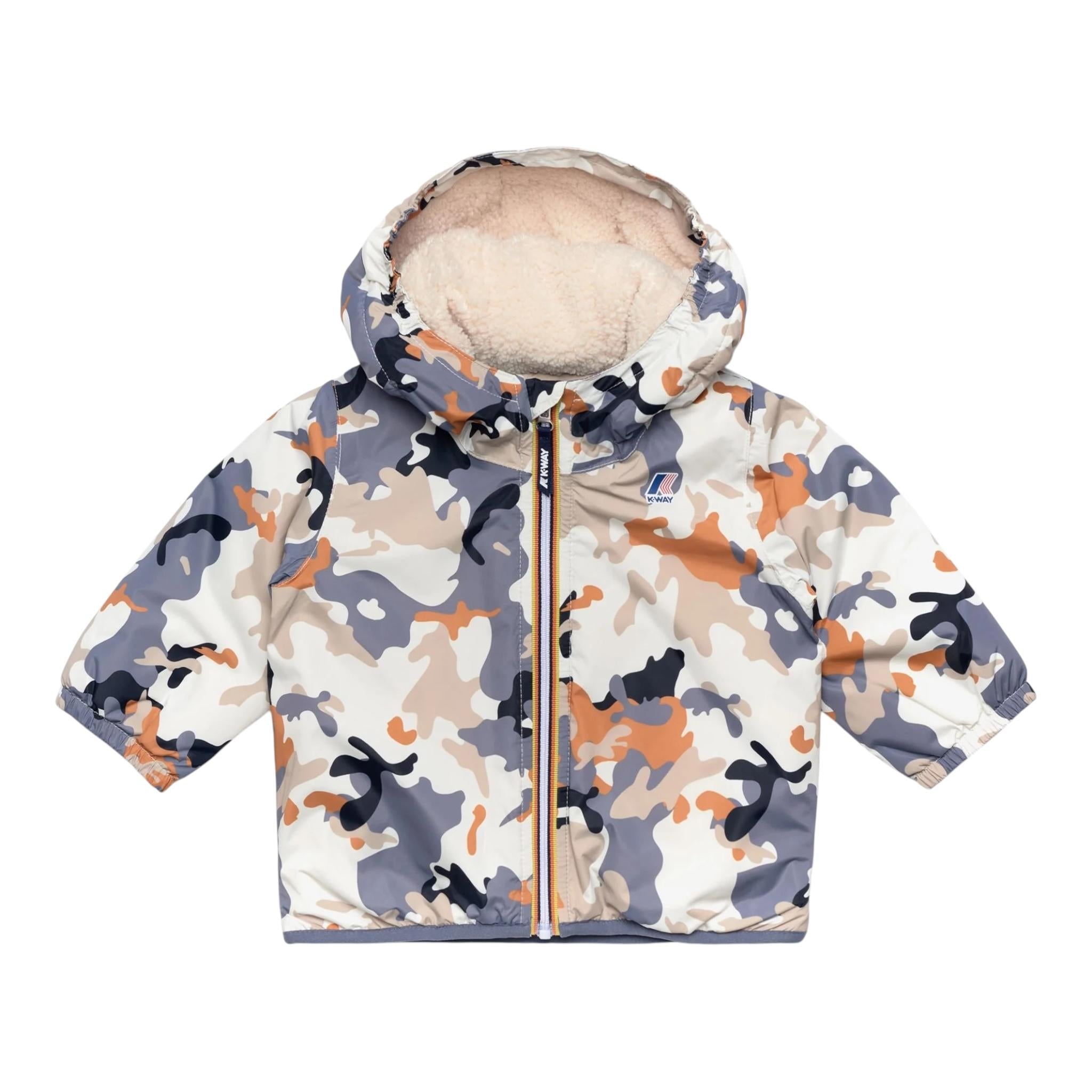 K-WAY giubbino sampa fantasia militare con cappuccio Panna per Neonato K6128PWX PANNA K-WAY