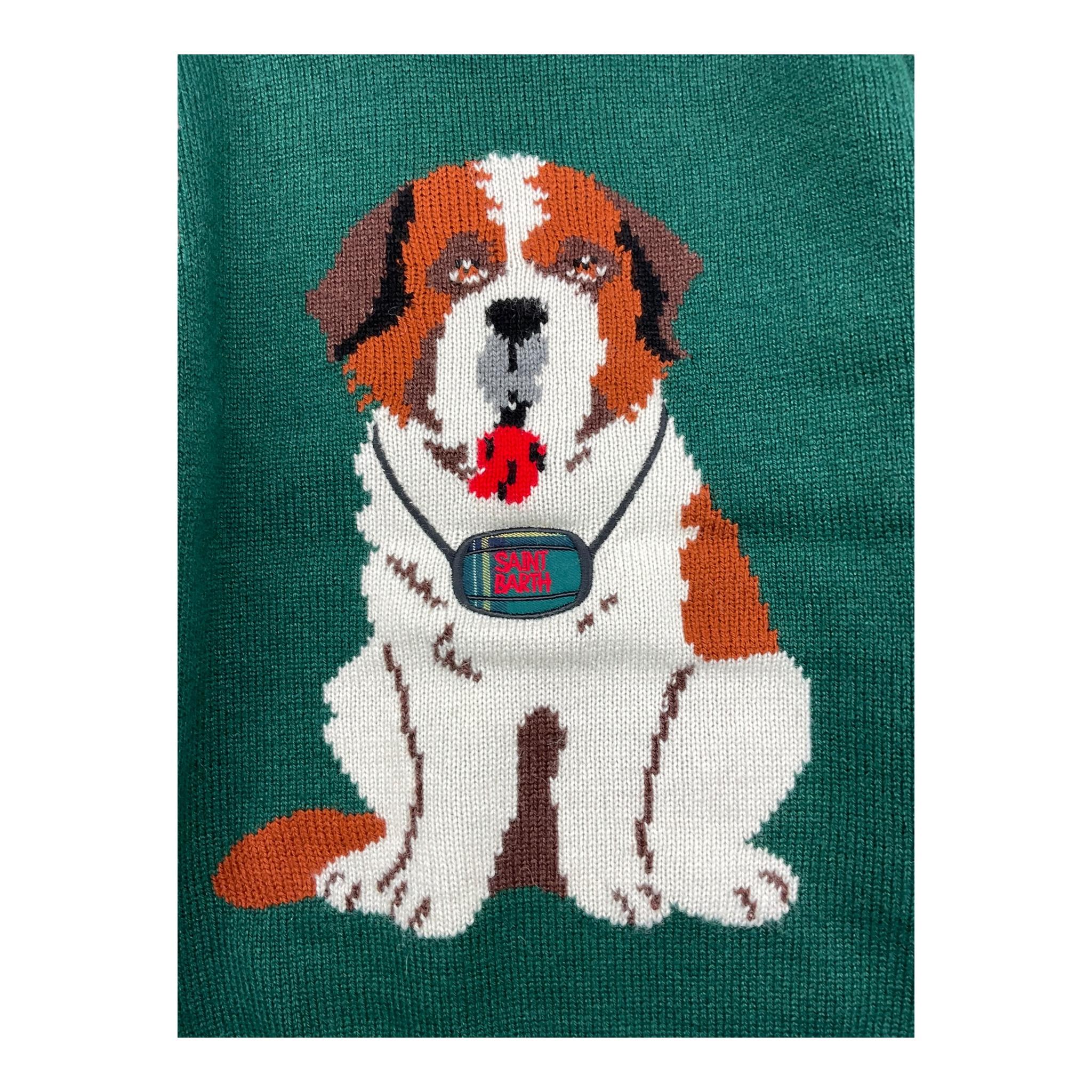 SAINT BARTH maglia girocollo tinta unita con stampa Verde per Bambino DOU000111 VERDE SAINT BARTH