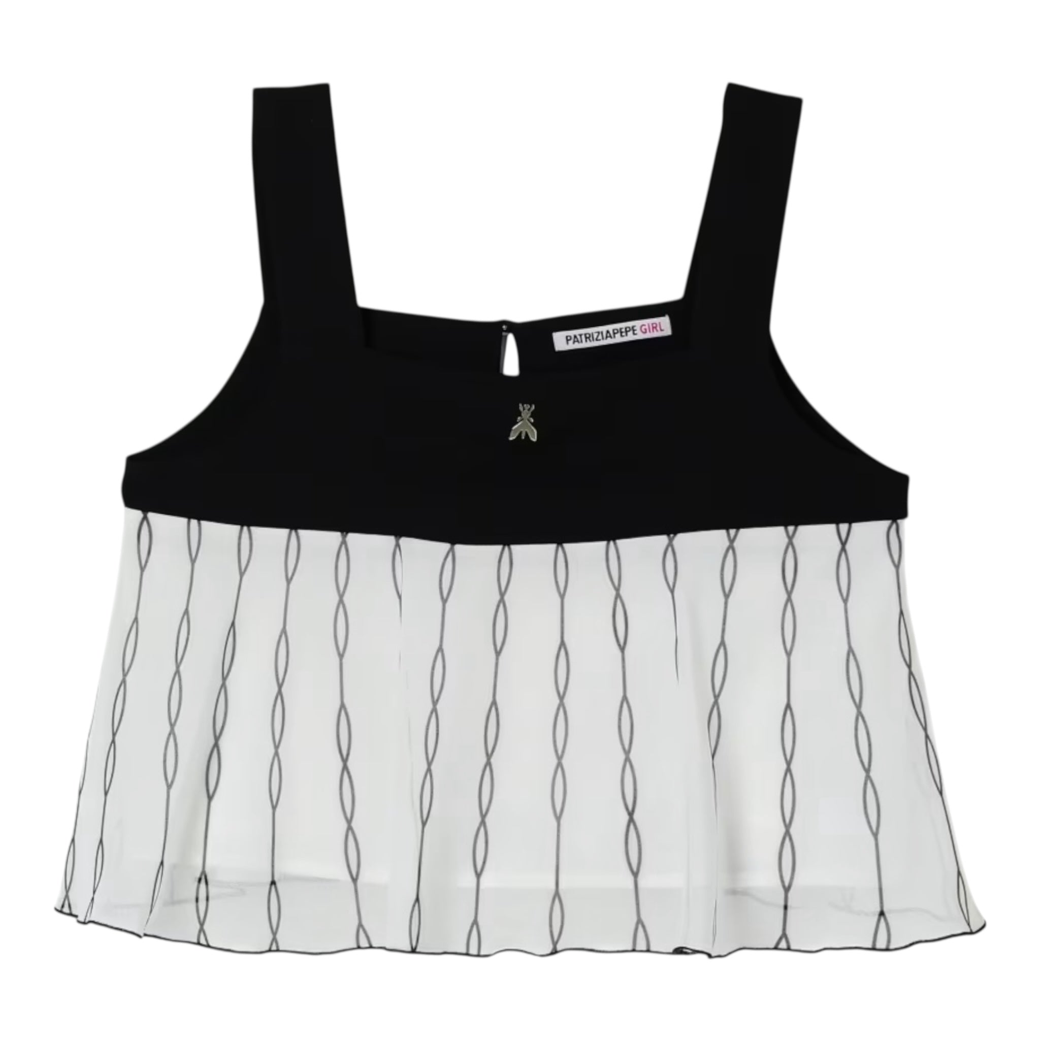 Patrizia Pepe Top Giromanica Tinta Unita per Bambina 7C0262 BIANCO PATRIZIA PEPE 