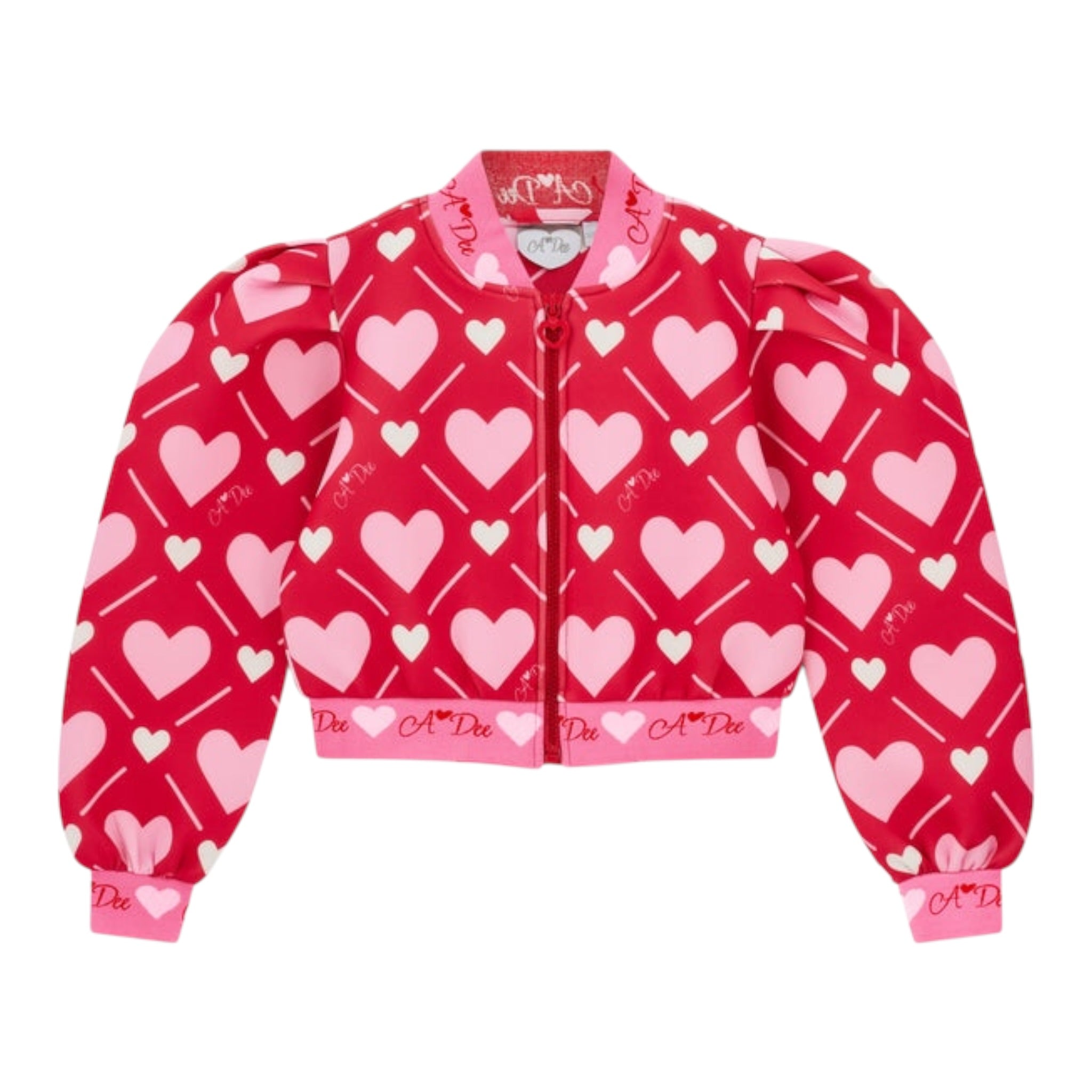 A Dee Felpa tinta unita con Zip E Stampa Cuori Fuxia per Neonata W251301N FUXIA  