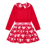 A Dee Abito tinta unita con Stampa Cuori Rosso per Neonata W251701N ROSSO A DEE 