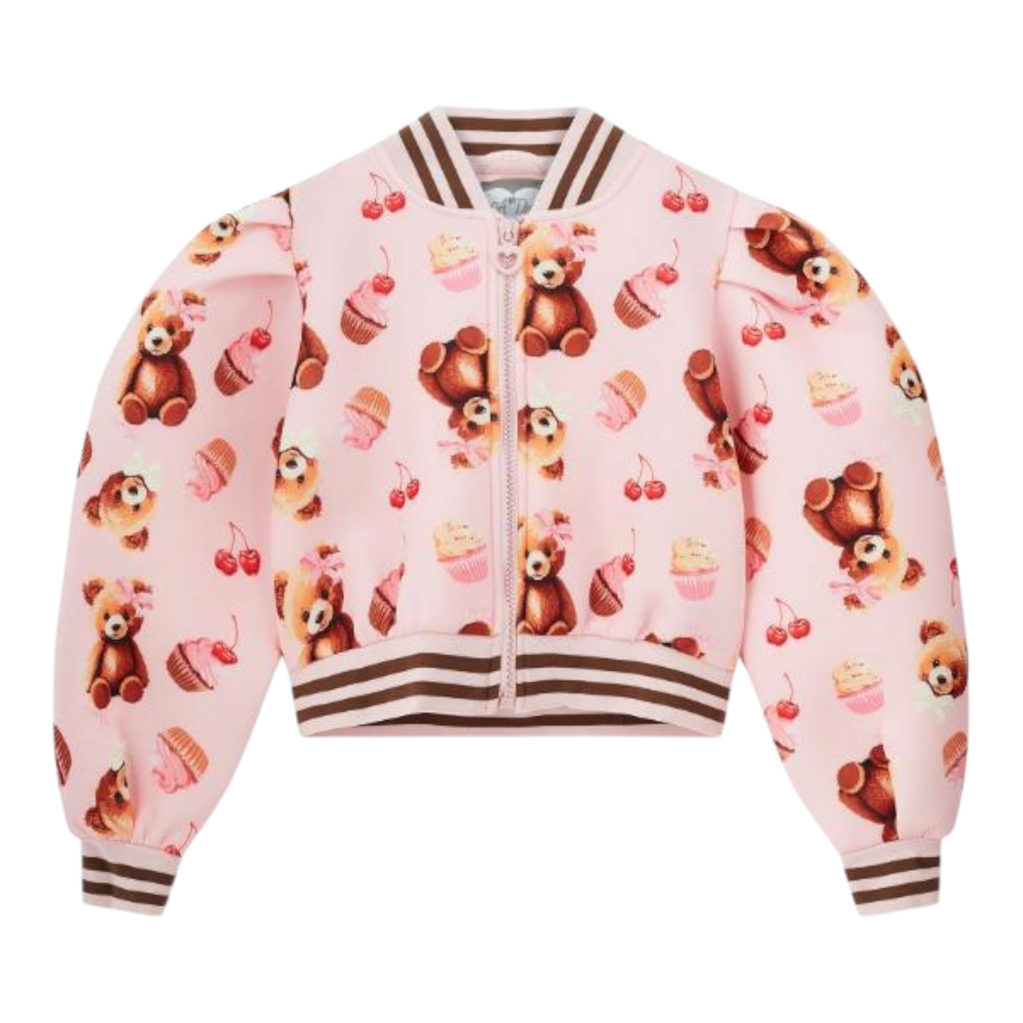 A Dee Felpa tinta unita con Stampa E Zip Rosa per Neonata W252303 ROSA A DEE 