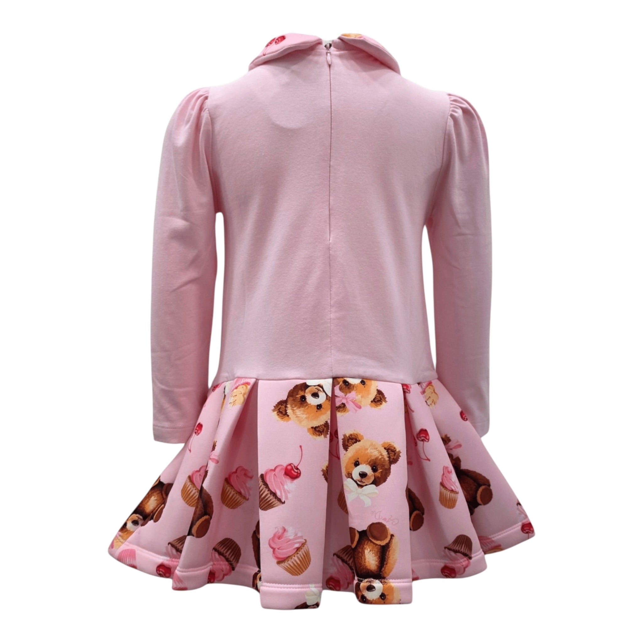 A Dee Abito tinta unita con Orsacchiotti Rosa per Bambina W252709 ROSA  