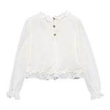 Abel & Lula Camicia Manica Lunga tinta unita Panna per Bambina 5614X PANNA ABEL & LULA 