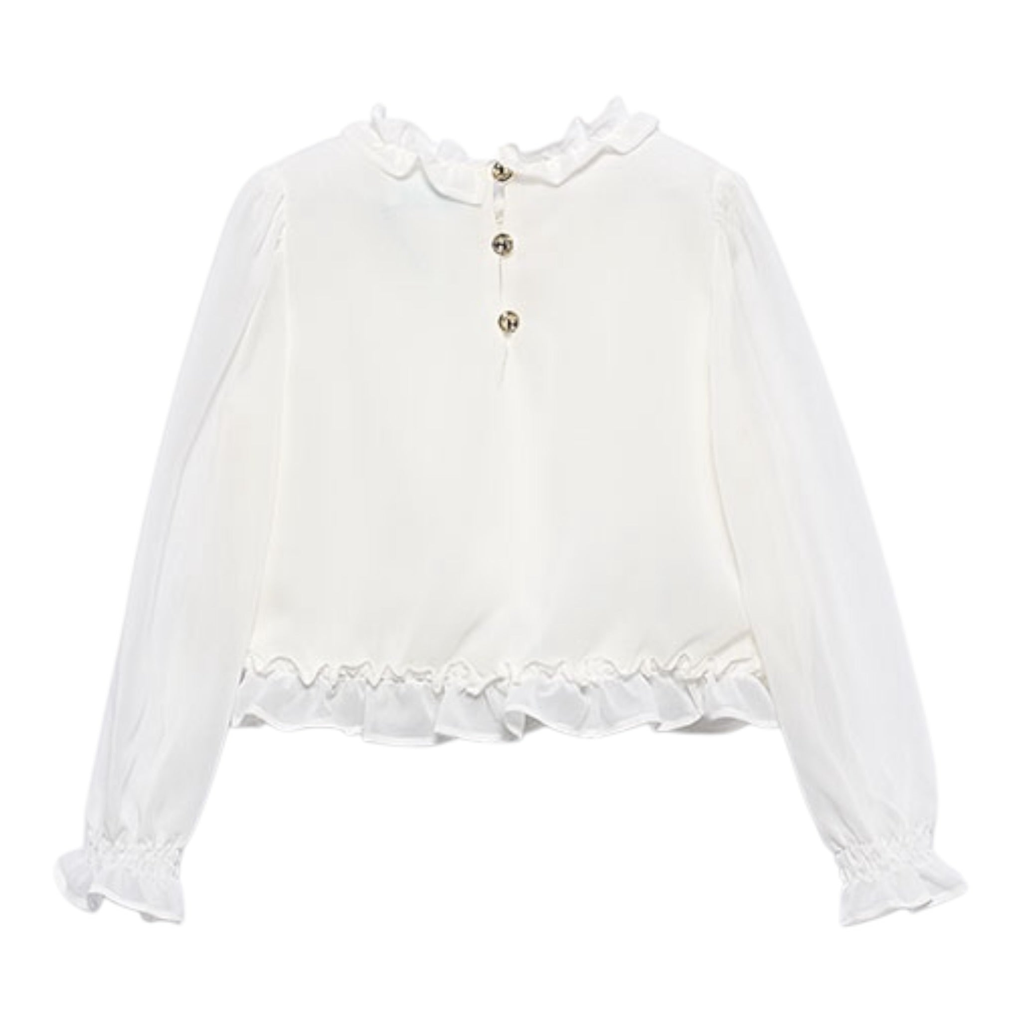 Abel & Lula Camicia Manica Lunga tinta unita Panna per Bambina 5614X PANNA ABEL & LULA 