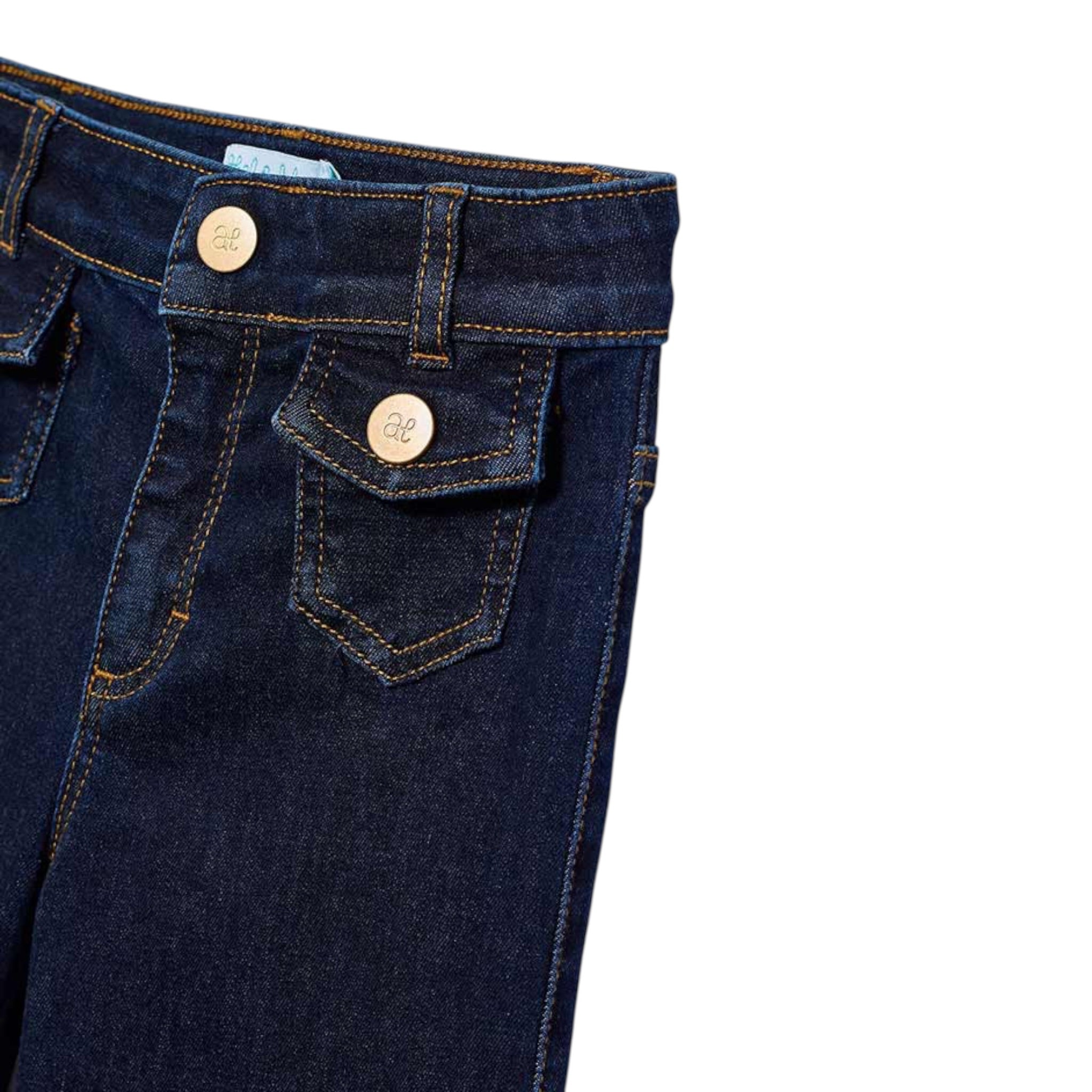 Abel & Lula Jeans tinta unita Modello Zampa Blu per Bambina 5722 BLU ABEL & LULA 