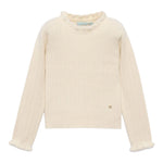 Abel & Lula Maglia tinta unita con Pelliccia Beige per Bambina 5835 BEIGE ABEL & LULA 