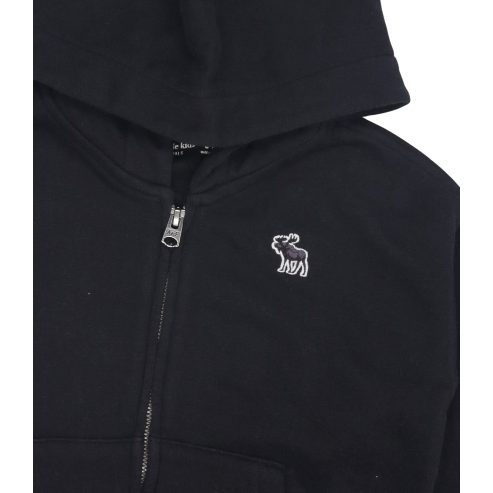 Abercrombie Kids Felpa tinta unita con Zip E Cappuccio Nero per Bambino 93AF02X NERO ABERCROMBIE KIDS 