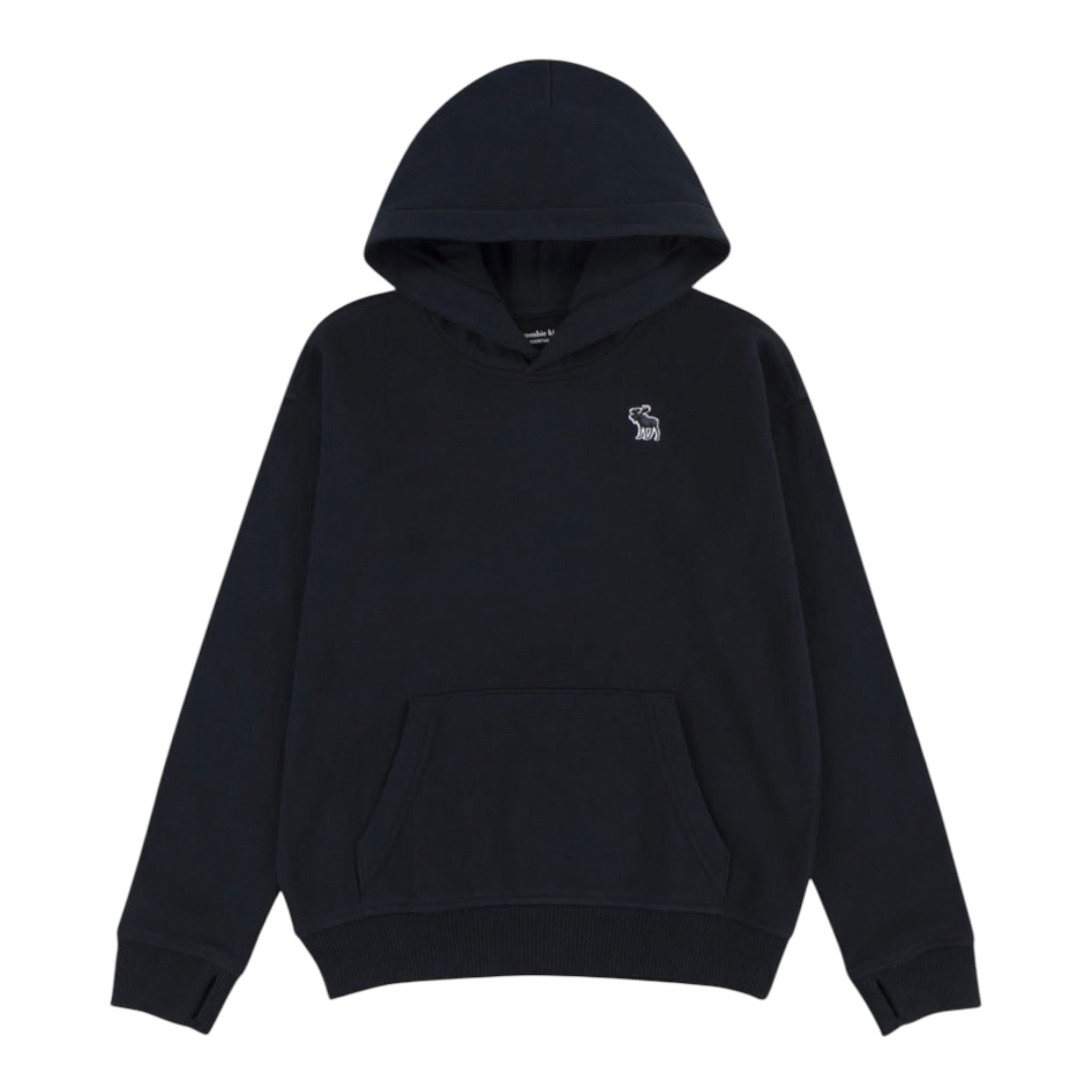 Abercrombie Kids Felpa tinta unita con Cappuccio E Logo Nero per Bambino 93AF04 NERO ABERCROMBIE KIDS 