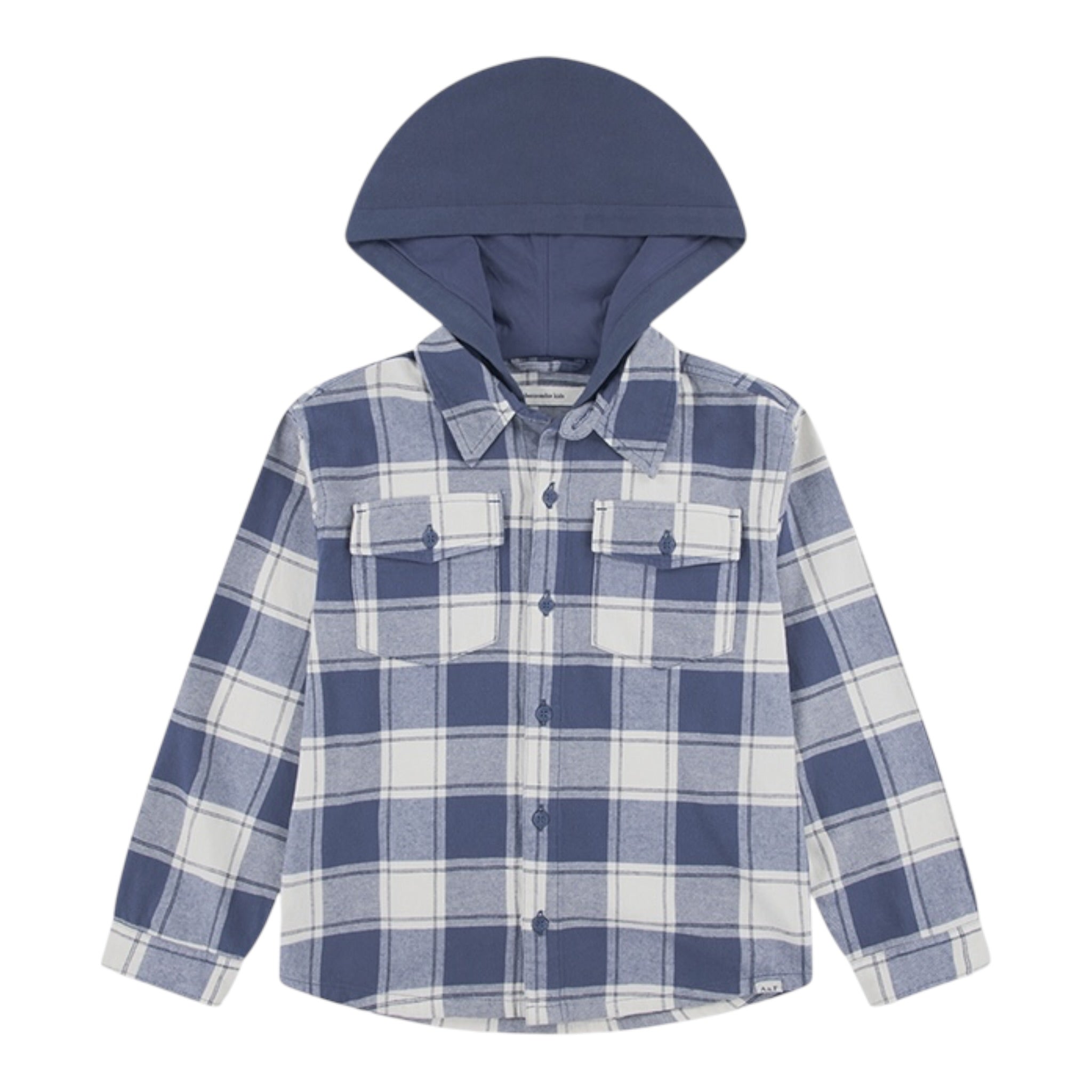 Abercrombie Kids Camicia Bicolore con Fantasia A Quadri E Cappuccio Blu per Bambino 93AF72 BLU ABERCROMBIE KIDS 