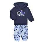 Adidas Completo 2Pz Felpa con Cappuccio-Pantalone Blu per Neonato IW3483 BLU Adidas 