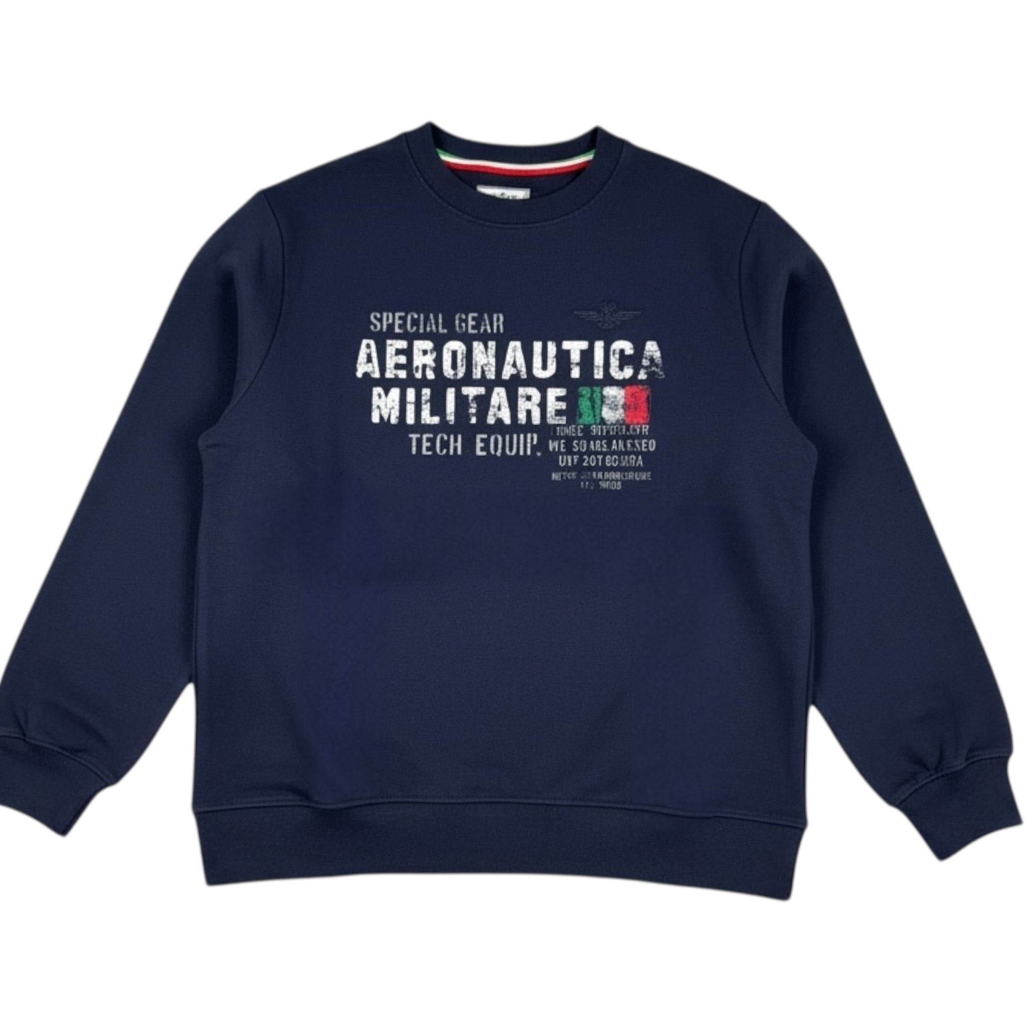 Aeronautica Militare Felpa tinta unita con Stampa Blu per Bambino 242TF0001AJRF758 BLU AERONAUTICA MILITARE 