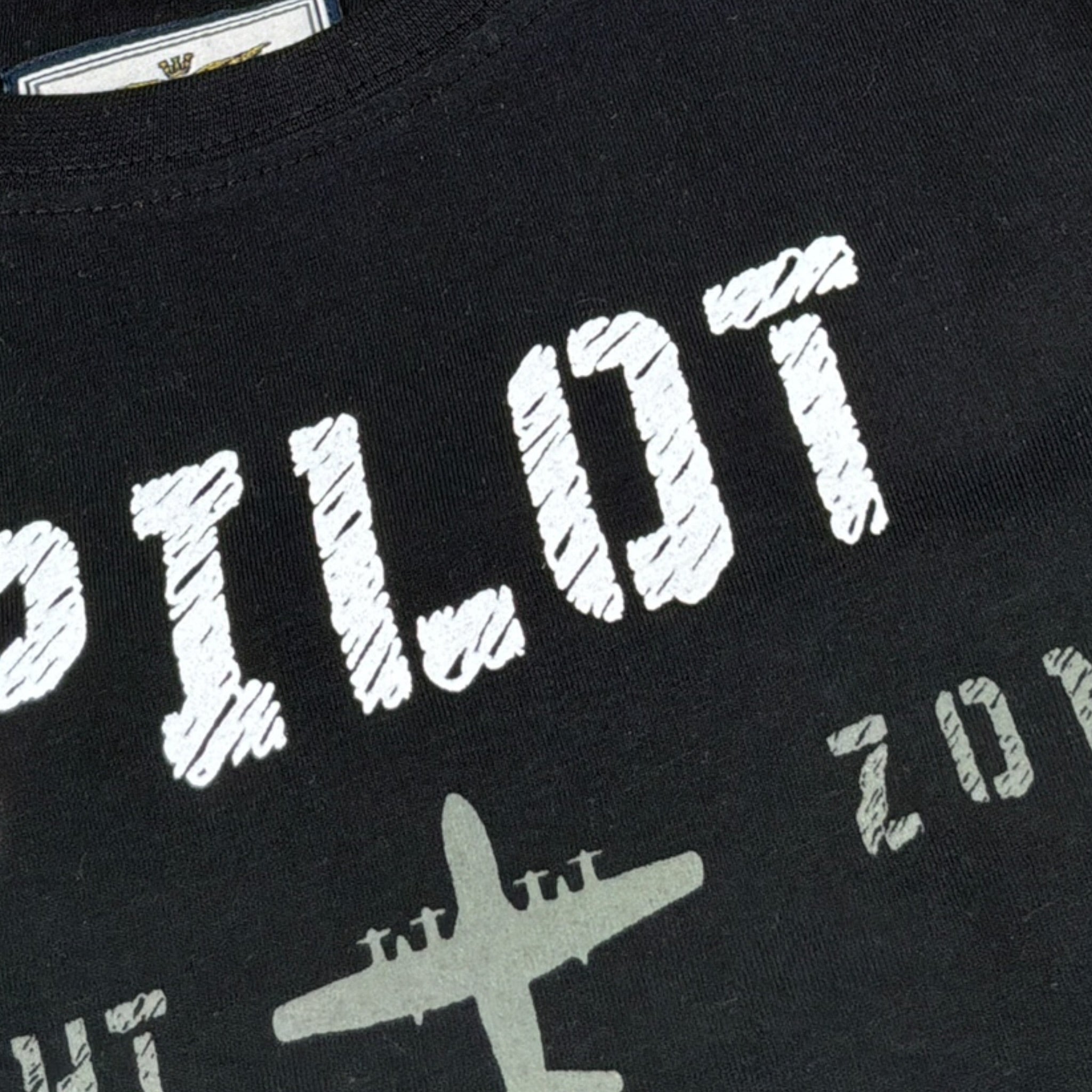 Aeronautica Militare Shirt tinta unita con Stampa Nero per Bambino 242TS002AJRJ664 NERO AERONAUTICA MILITARE 