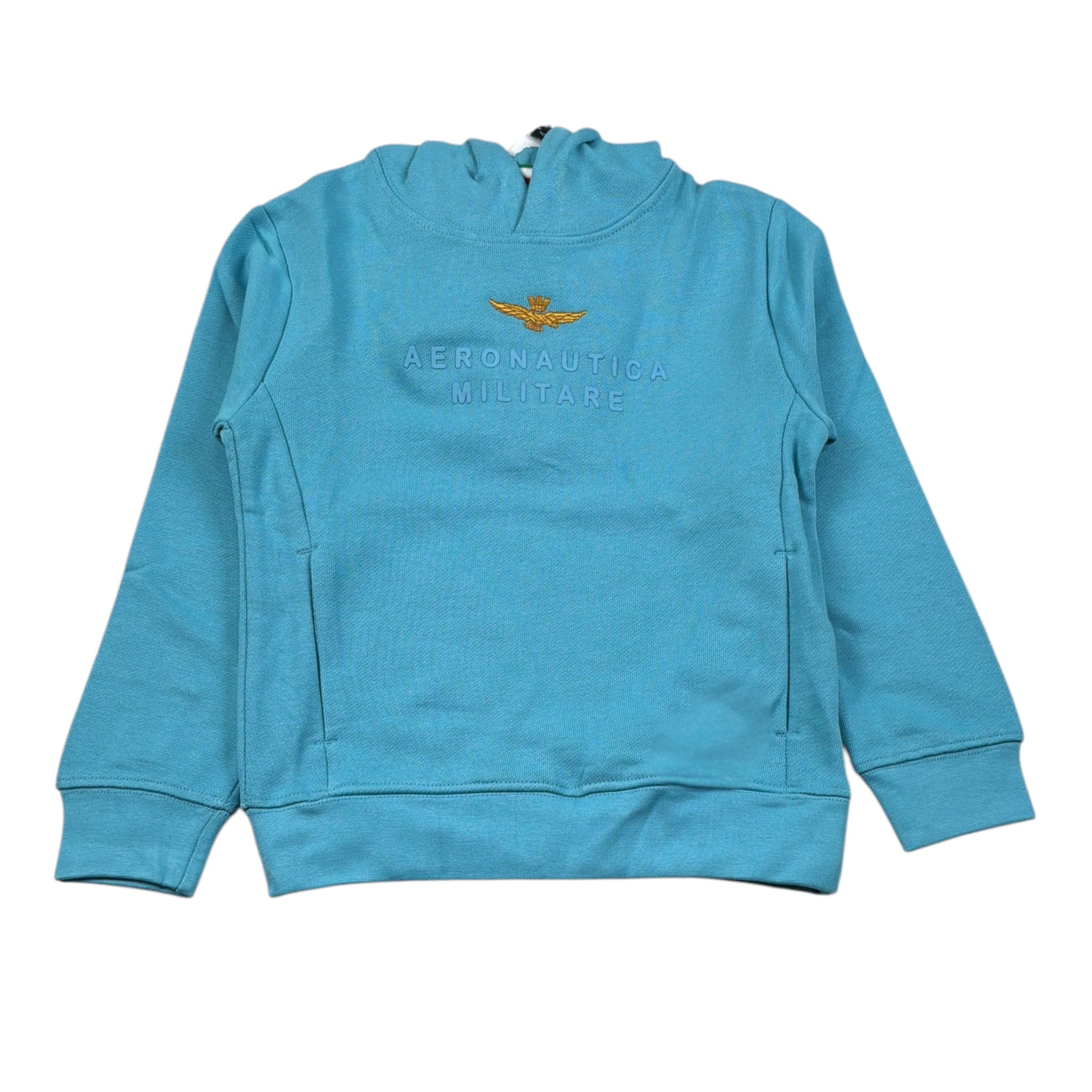 Aeronautica Militare Felpa Chiusa con Cappuccio tinta unita Azzurro per Bambino 252FE0046AJ AZZURRO AERONAUTICA MILITARE 