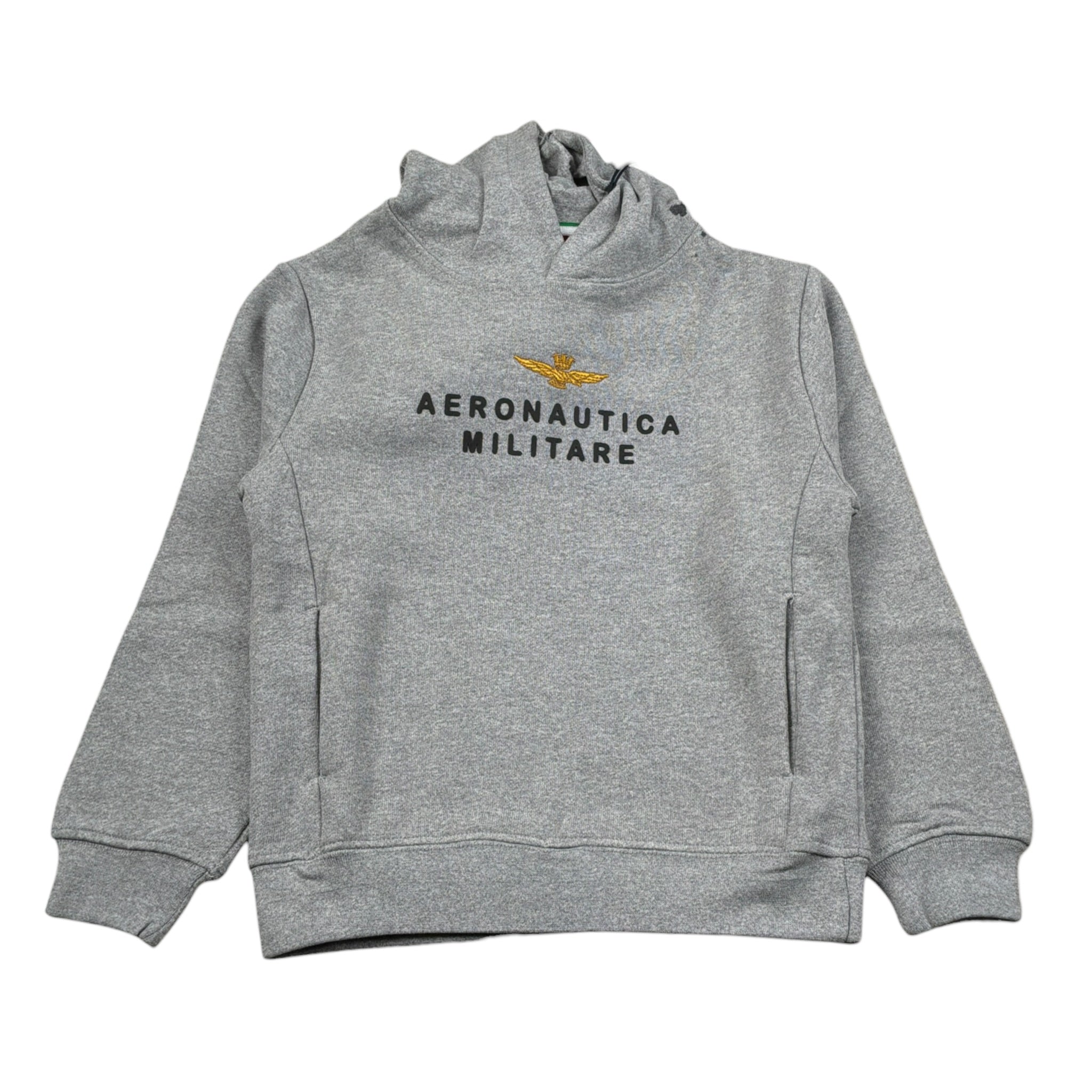 Aeronautica Militare Felpa Chiusa con Cappuccio tinta unita Grigio per Bambino 252FE0046AJ GRIGIO AERONAUTICA MILITARE 