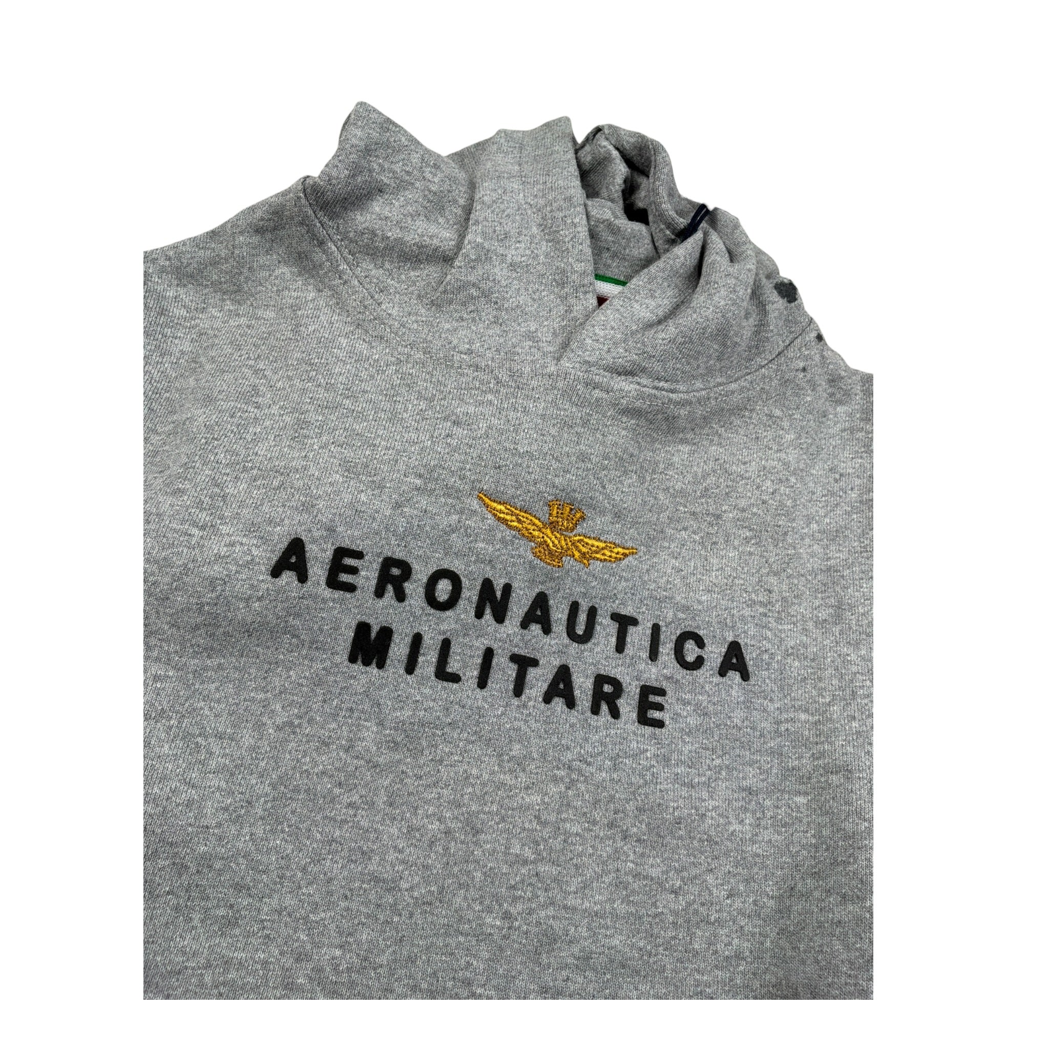 Aeronautica Militare Felpa Chiusa con Cappuccio tinta unita Grigio per Bambino 252FE0046AJ GRIGIO AERONAUTICA MILITARE 