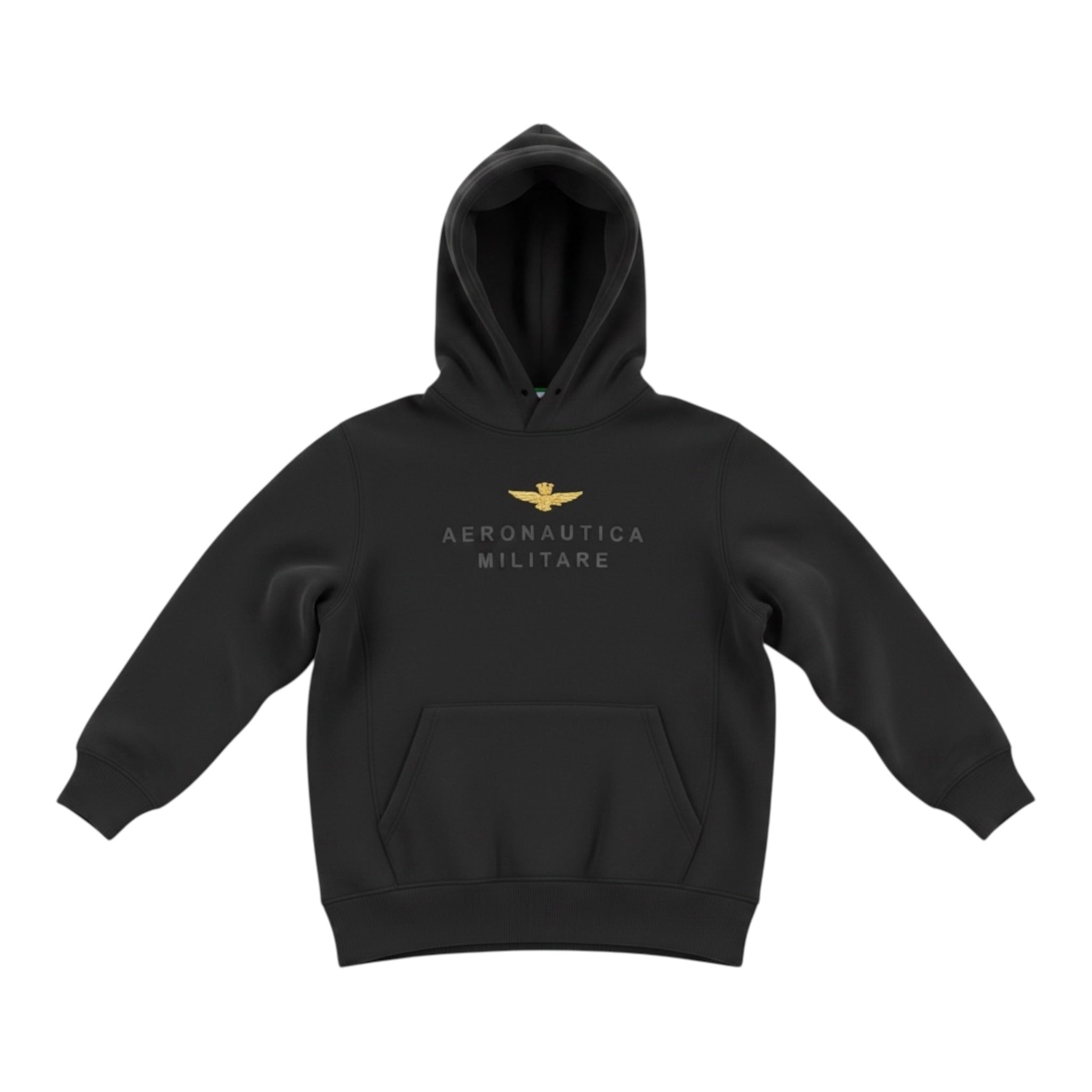 Aeronautica Militare Felpa tinta unita con Cappuccio E Stampa Nero per Neonato 252FE0046AJRF758 NERO AERONAUTICA MILITARE 