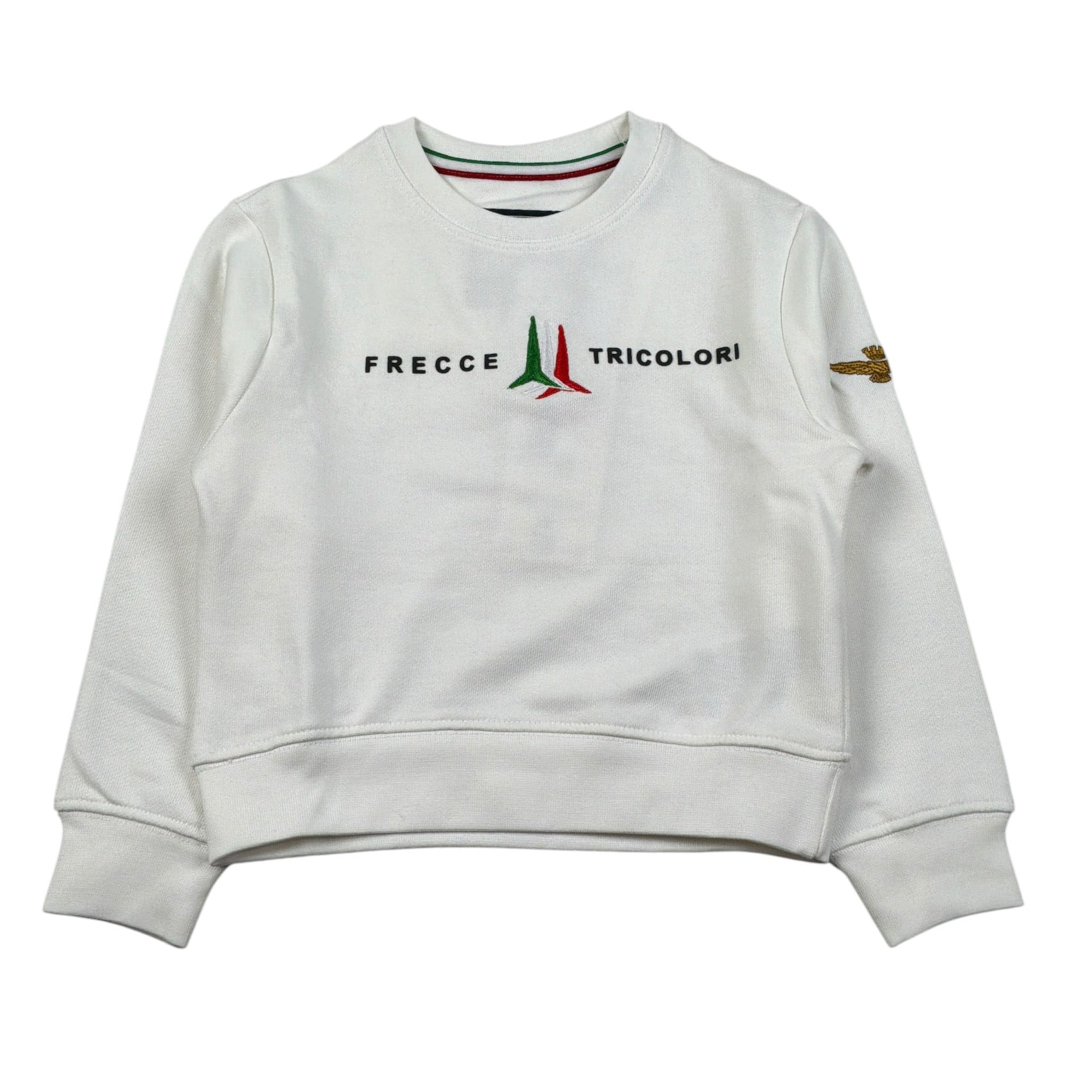 Aeronautica Militare Felpa Chiusa Girocollo tinta unita con Stampa Bianco per Bambino 252FE0057A BIANCO AERONAUTICA MILITARE 