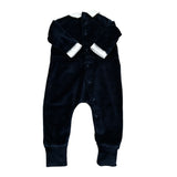 Aletta Tutina Manica Unga tinta unita In Ciniglia Blu per Neonato RM220045 BLU ALETTA 