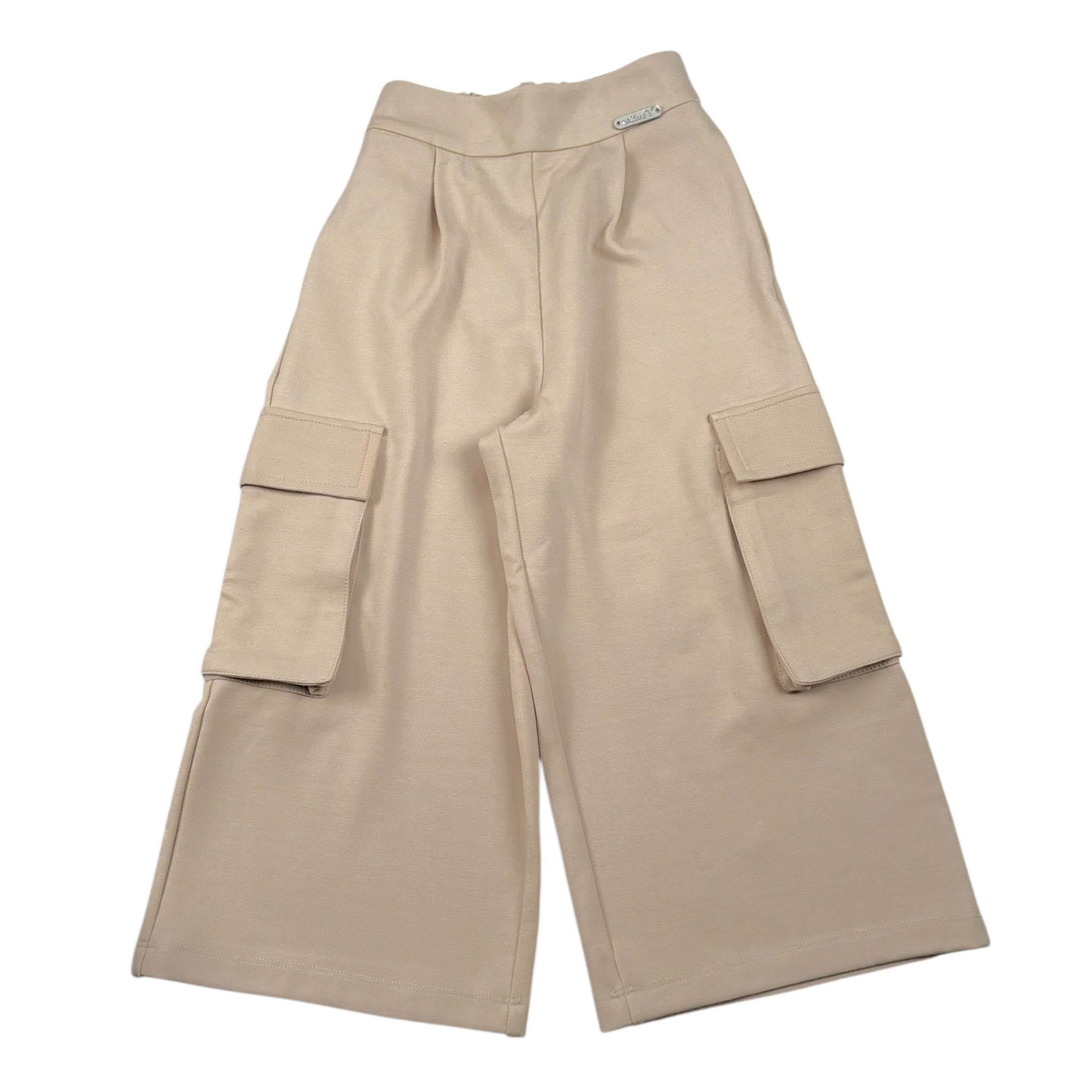 Alice Pi Pantalone tinta unita con Tasconi Beige per Bambina 2420 BEIGE ALICE PI 