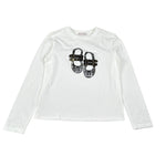 Alice Pi Shirt Girocollo tinta unita con Stampa Bianco per Bambina 2606 BIANCO ALICE PI 