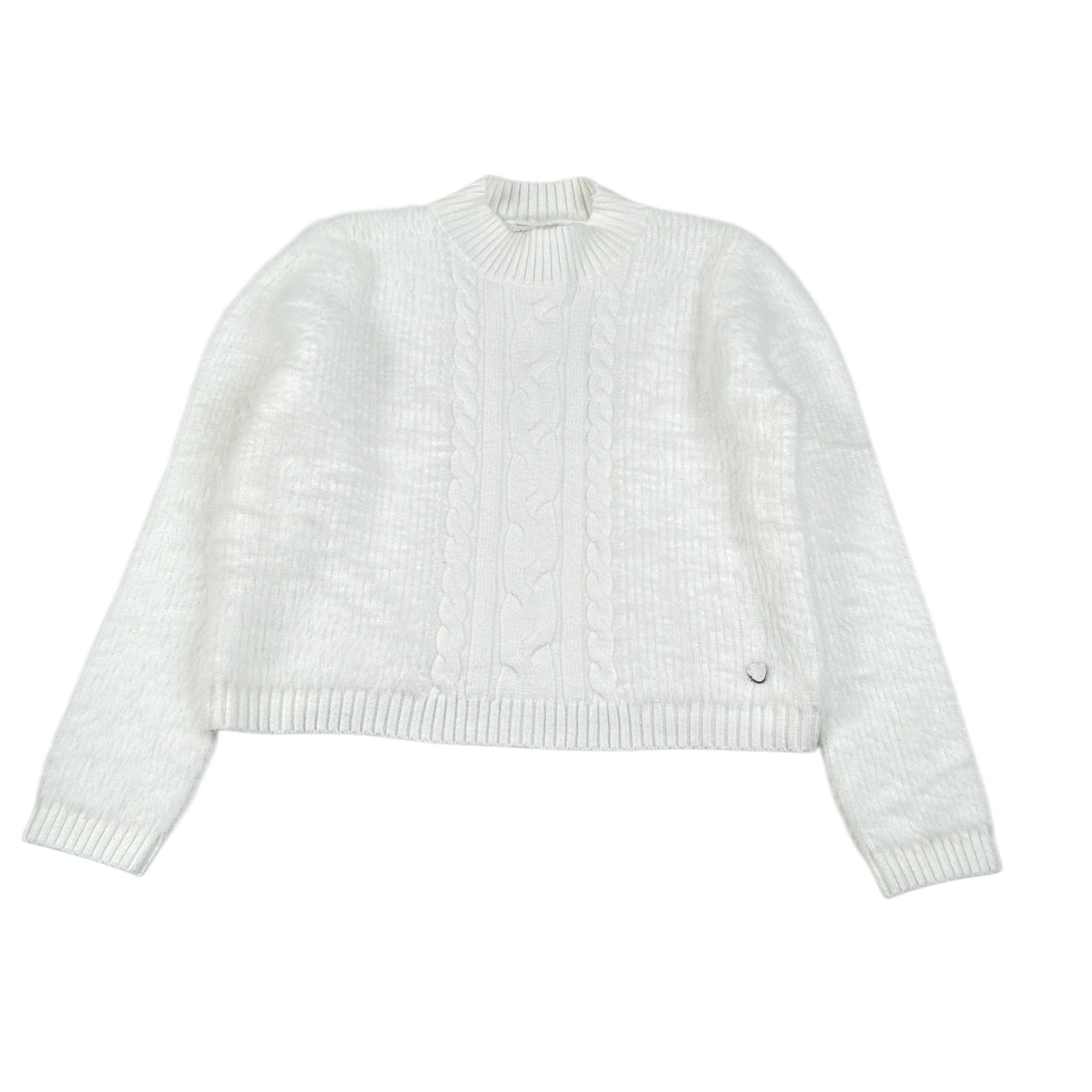 Alice Pi Maglia tinta unita con Trecce Bianco per Bambina 2834 BIANCO ALICE PI 