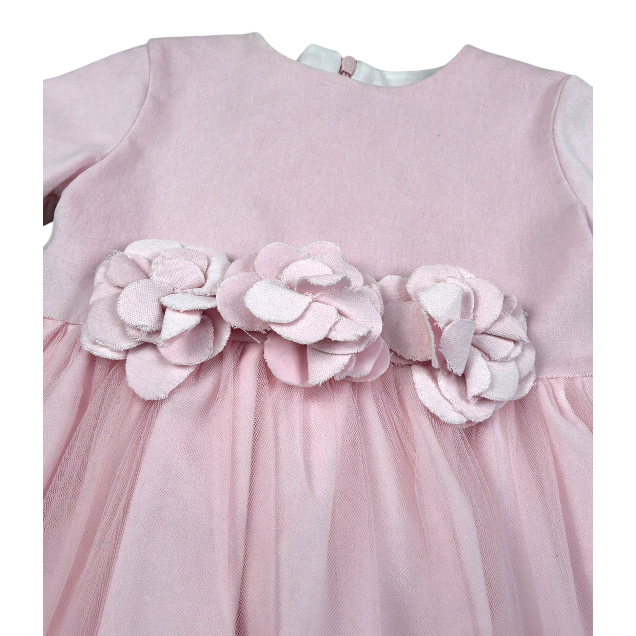 Allegra Abito Mezza Manica tinta unita con Applicazioni Rosa per Bambina A1392A ROSA ALLEGRA 