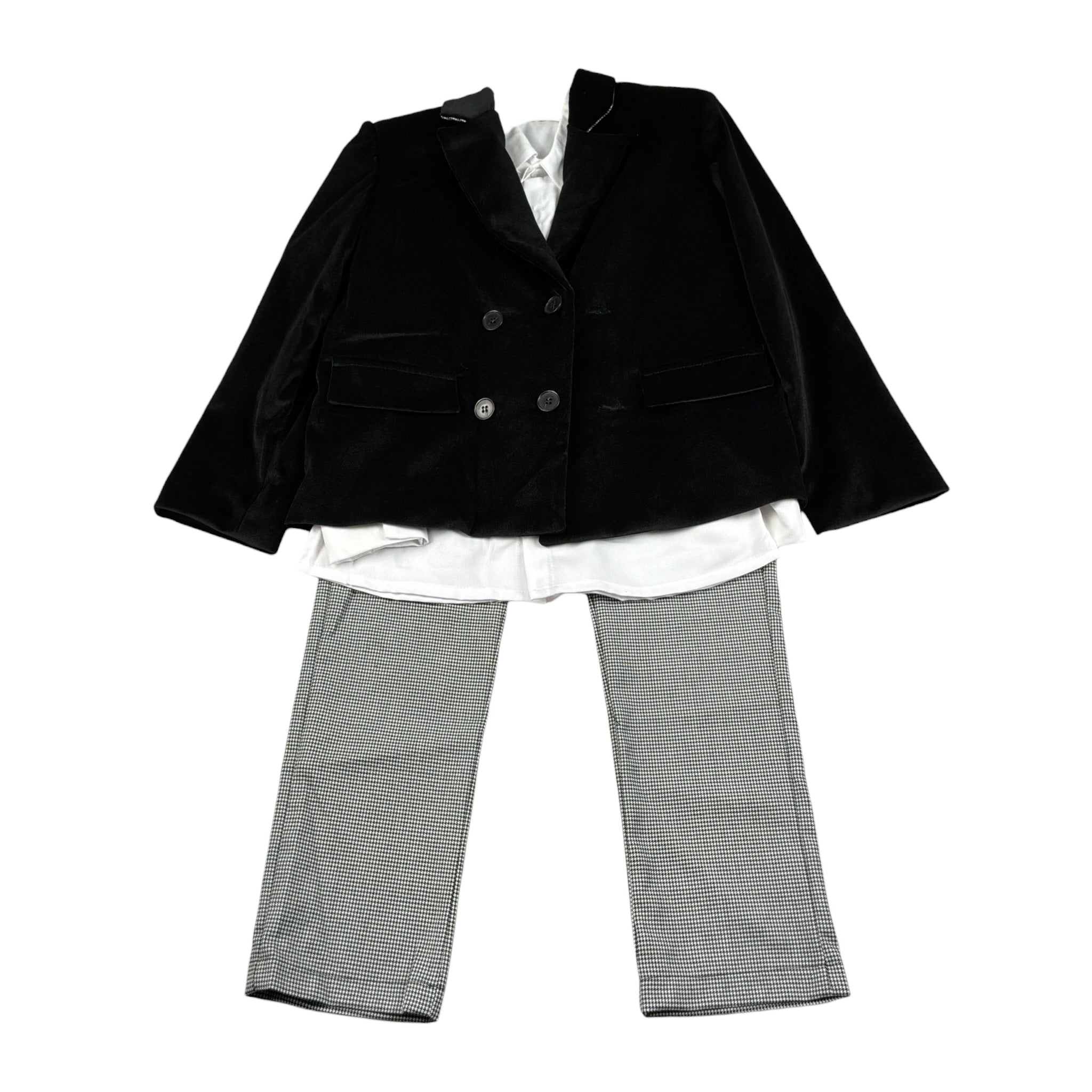 Amaya Completo 3 Pezzi Giacca-Camicia-Pantalone Nero per Bambino 621414 NERO AMAYA 