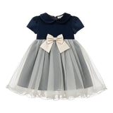 Ambaraba' Abito Cerimonia Bicolore con Tulle Blu per Neonata FF40023 BLU AMBARABA' 