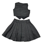 Amiuni Completo 2Pz Gonna-Gilet tinta unita Grigio per Bambina AG802825 GRIGIO AMIUNI 