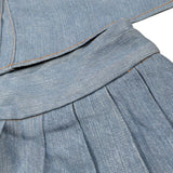 Amiuni Completo 2Pz Camicia-Gonna In Denim Blu per Bambina AG804625 BLU AMIUNI 