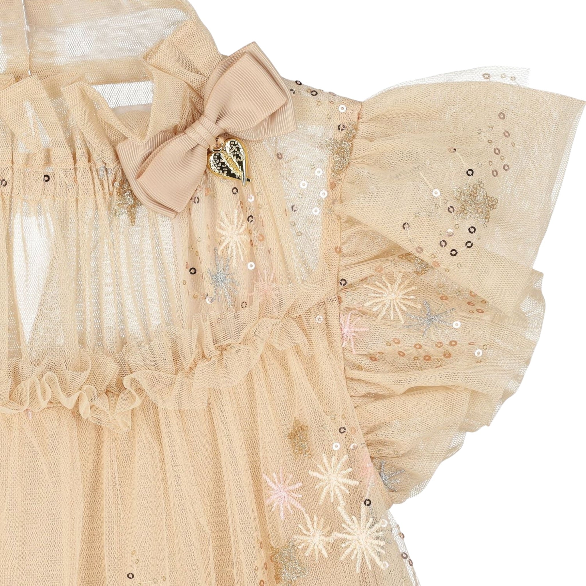 Angel'S Face Abito Cerimonia tinta unita con Paillettes Beige per Bambina GOLD BEIGE ANGEL'S FACE 