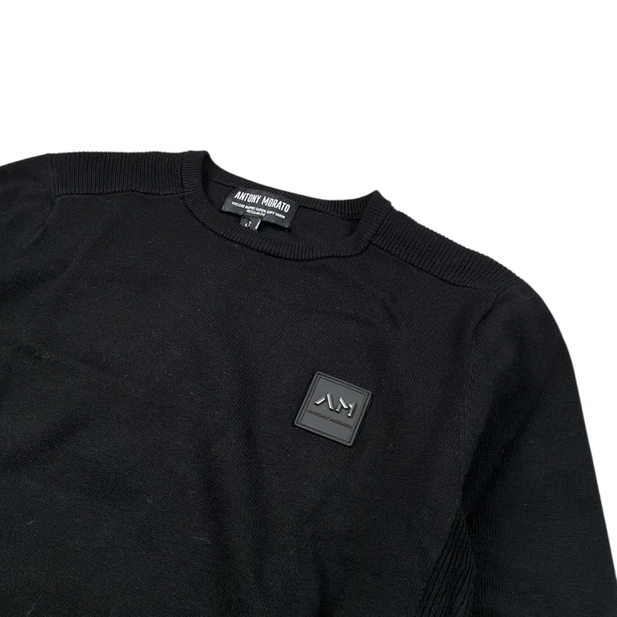Antony Morato Maglia tinta unita con Logo Nero per Bambino MKSW01303 NERO ANTONY MORATO 