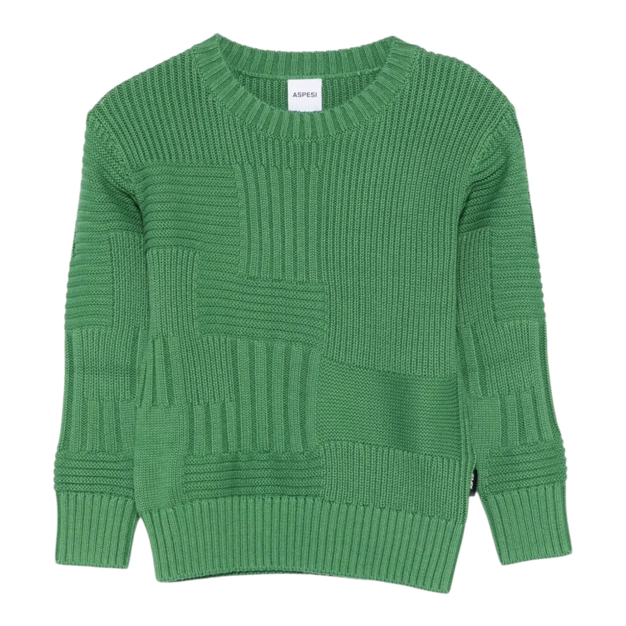 Aspesi Maglia Girocollo tinta unita Verde per Bambino A25AMA001EM110 VERDE ASPESI 