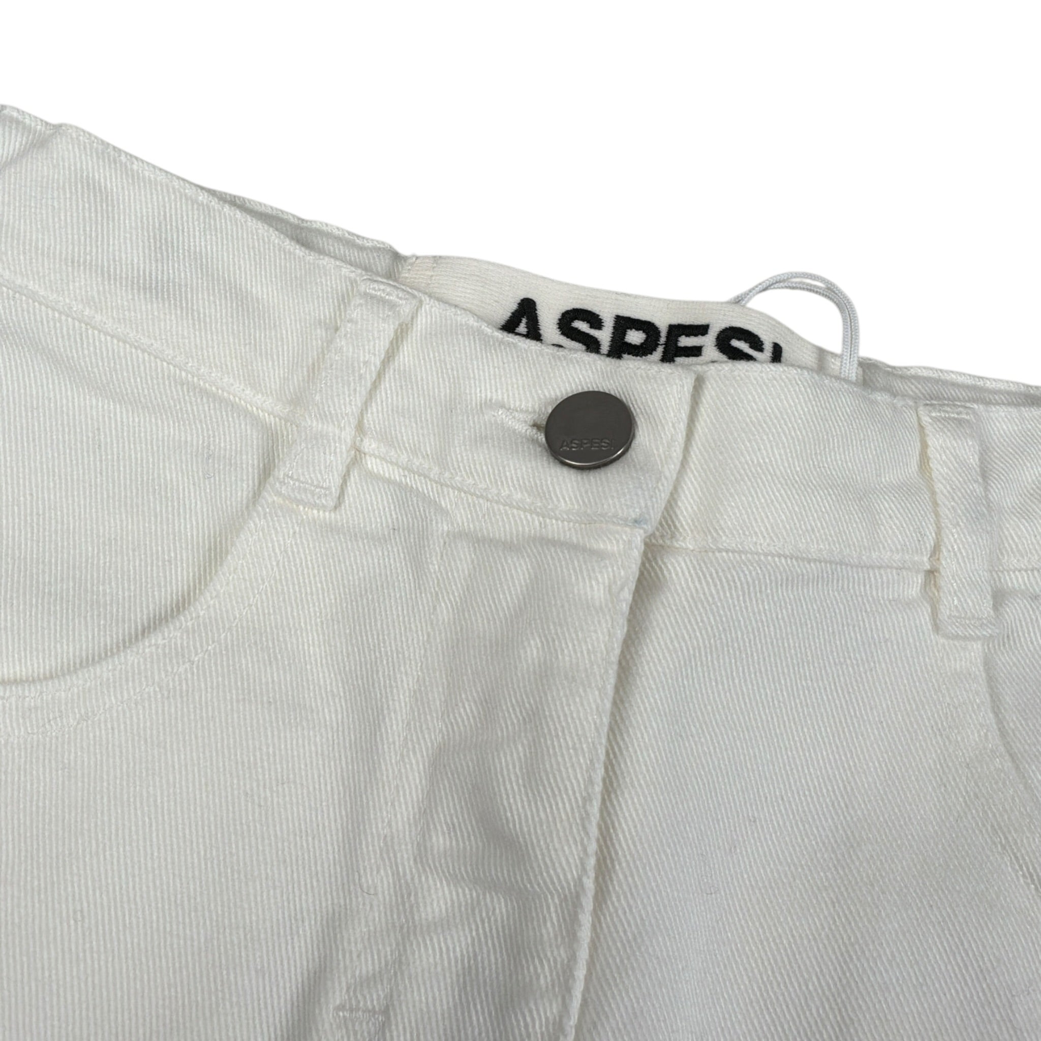 Aspesi Jeans tinta unita con Girovita Regolabile Bianco per Bambino A25APL0002C6051 BIANCO ASPESI 