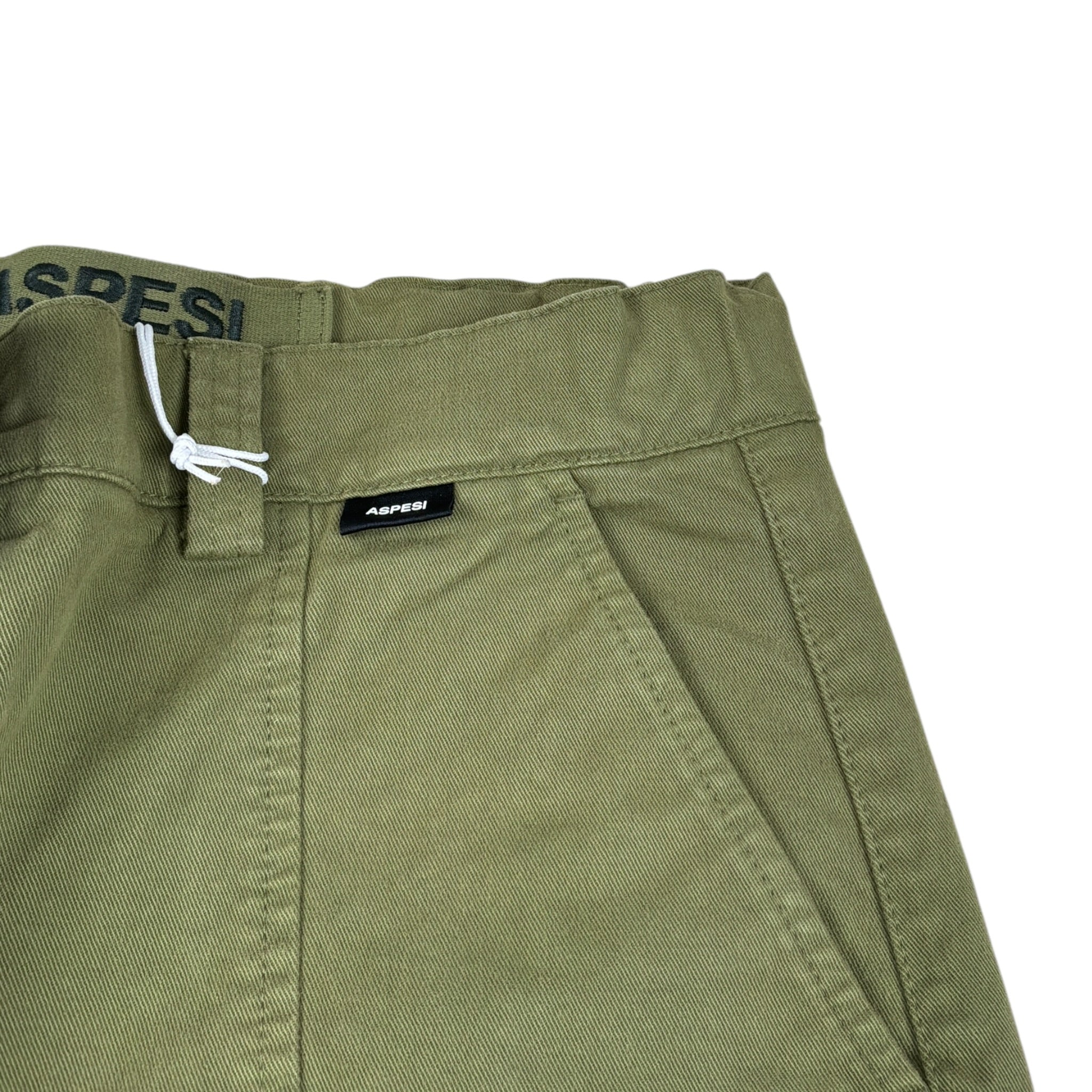 Aspesi Pantalone tinta unita con Girovita Regolabile Verde per Bambina A25APL0016C6069 VERDE ASPESI 