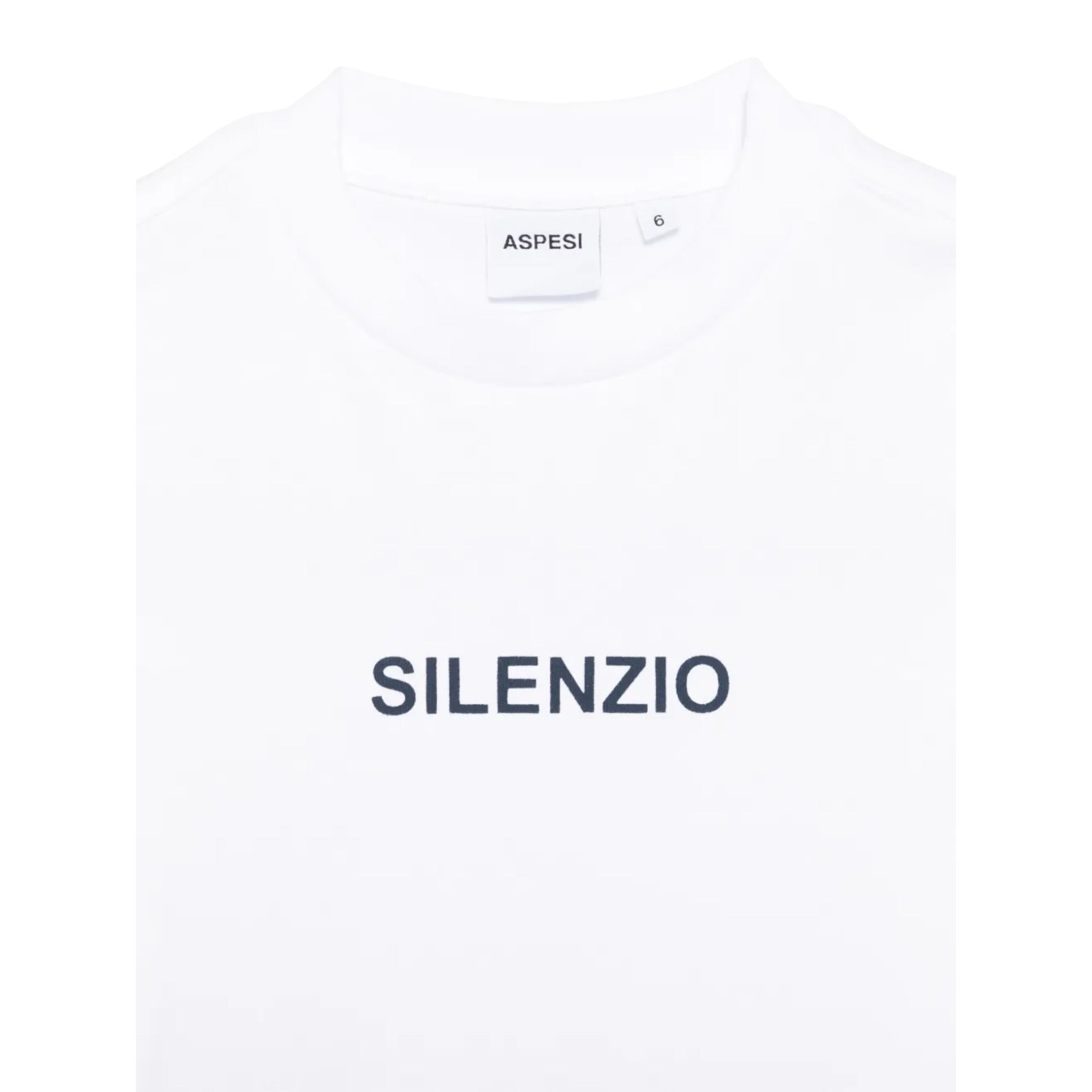 Aspesi T-Shirt tinta unita con Stampa Bianco per Bambino S25022TSM0122 BIANCO ASPESI 