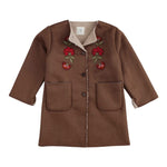 Babe & Tess Cappotto tinta unita con Ricami Marrone per Bambina 11/548032 MARRONE BABE & TESS 