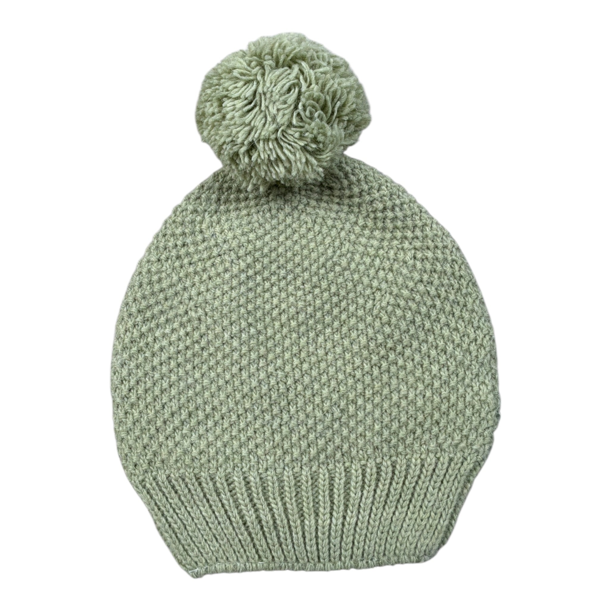 Babidu Cappello tinta unita con Pon Pon Verde per Neonata 90683 VERDE BABIDU 