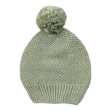 Babidu Cappello tinta unita con Pon Pon Verde per Neonata 90683 VERDE BABIDU 