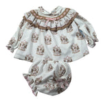 Babine' Completo 2 Pezzi Camicia-Culotte Panna per Neonata 2612023 PANNA BABINE' 