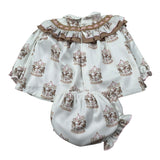Babine' Completo 2 Pezzi Camicia-Culotte Panna per Neonata 2612023 PANNA BABINE' 